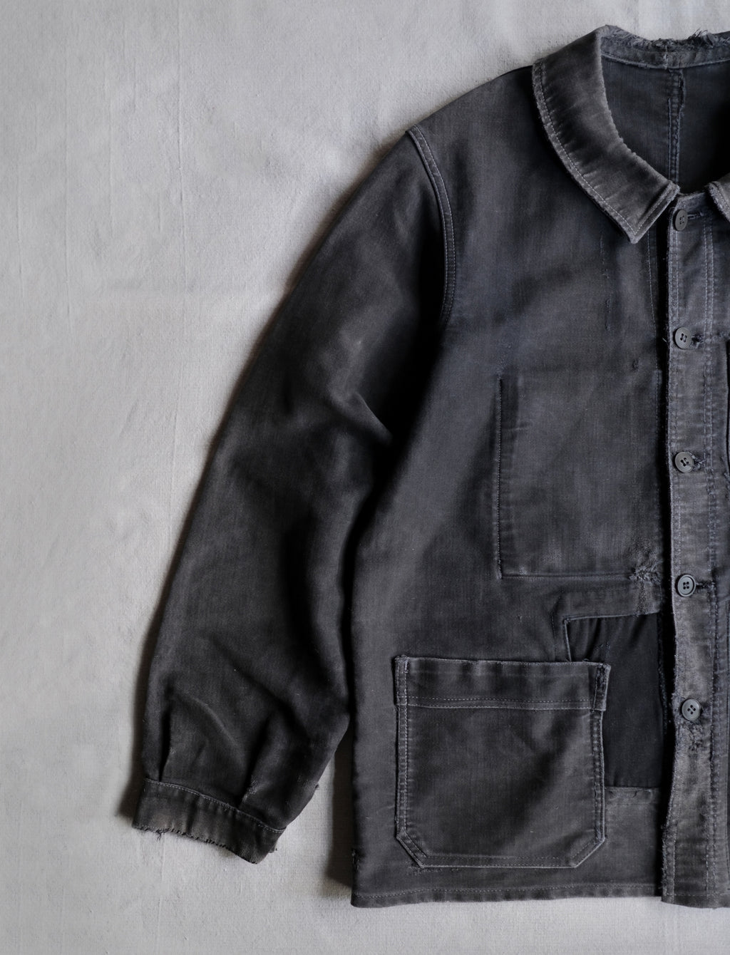 1950's French Black Moleskin Work Jacket / 法國黑色工作外套