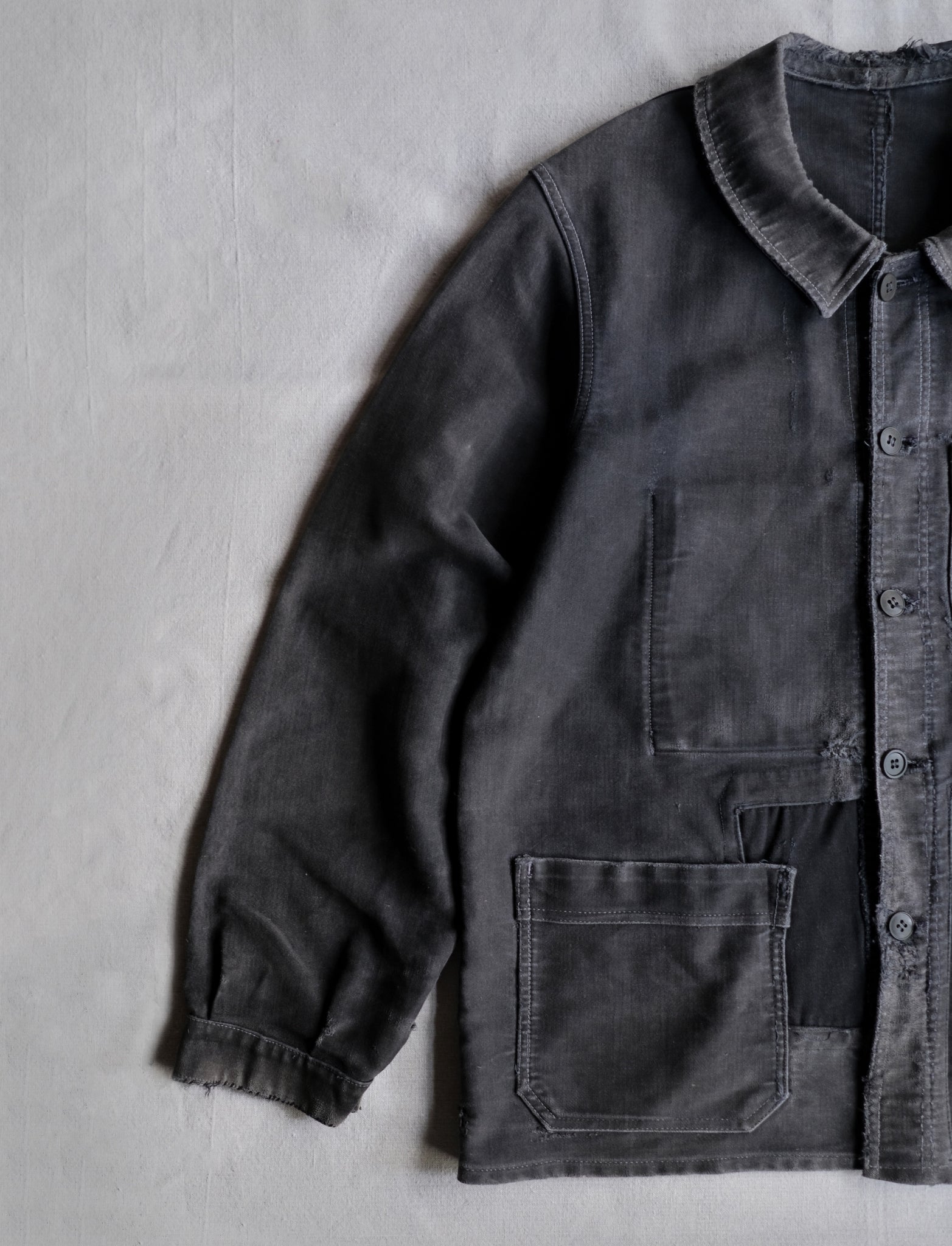 1950's French Black Moleskin Work Jacket / 法國黑色工作外套