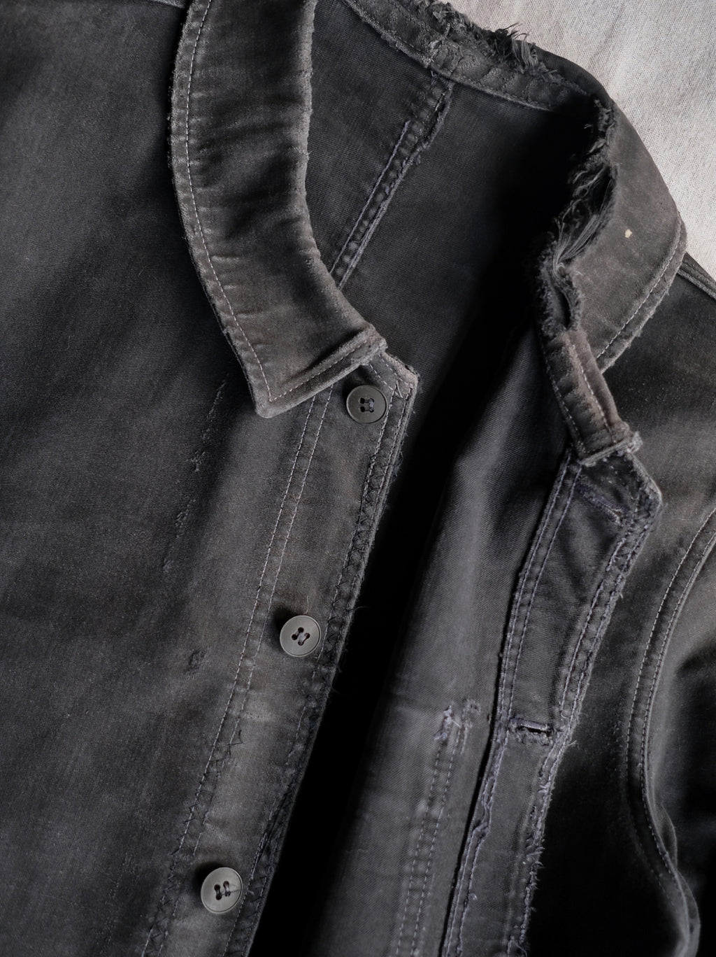 1950's French Black Moleskin Work Jacket / 法國黑色工作外套
