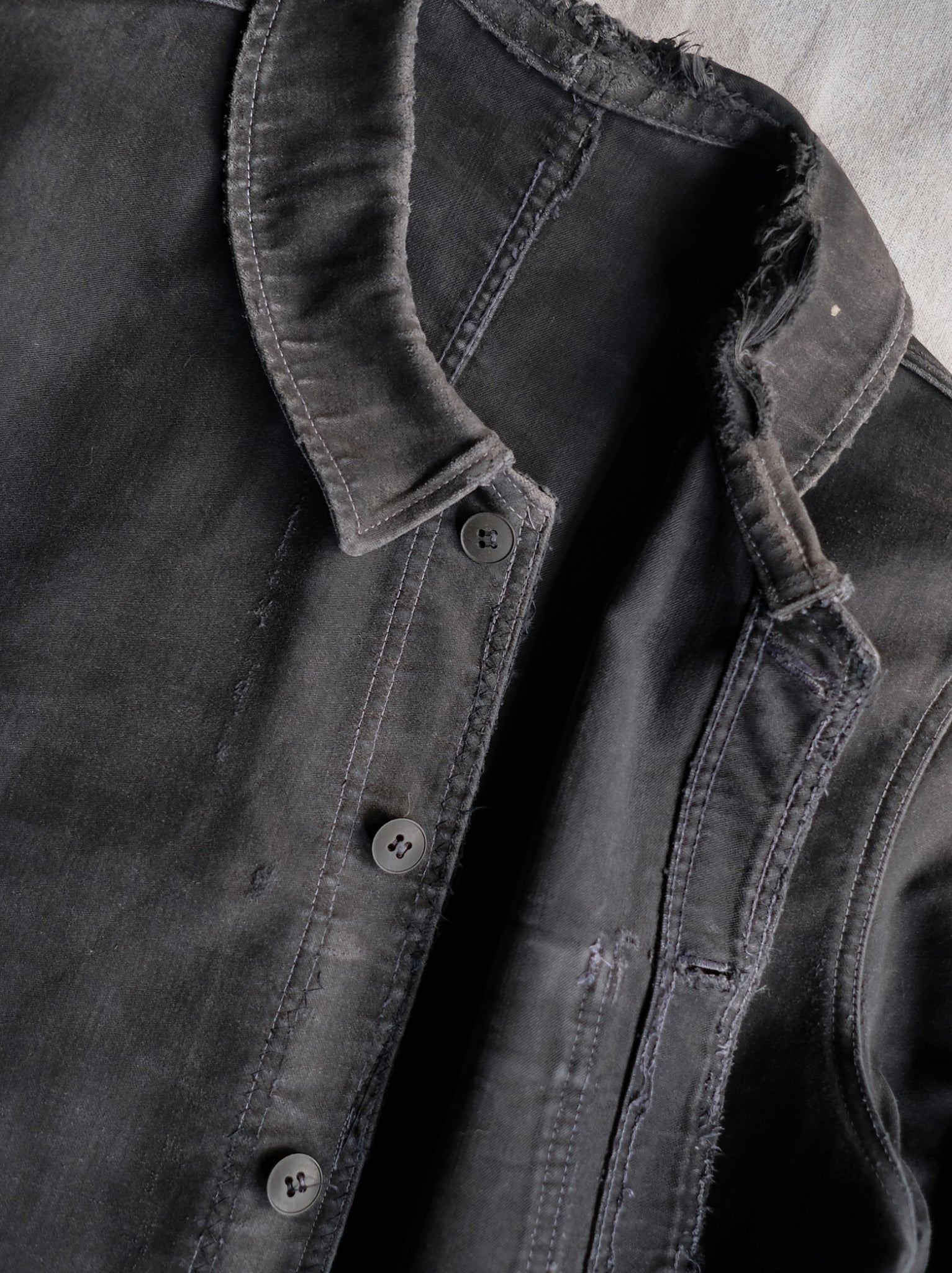 1950's French Black Moleskin Work Jacket / 法國黑色工作外套
