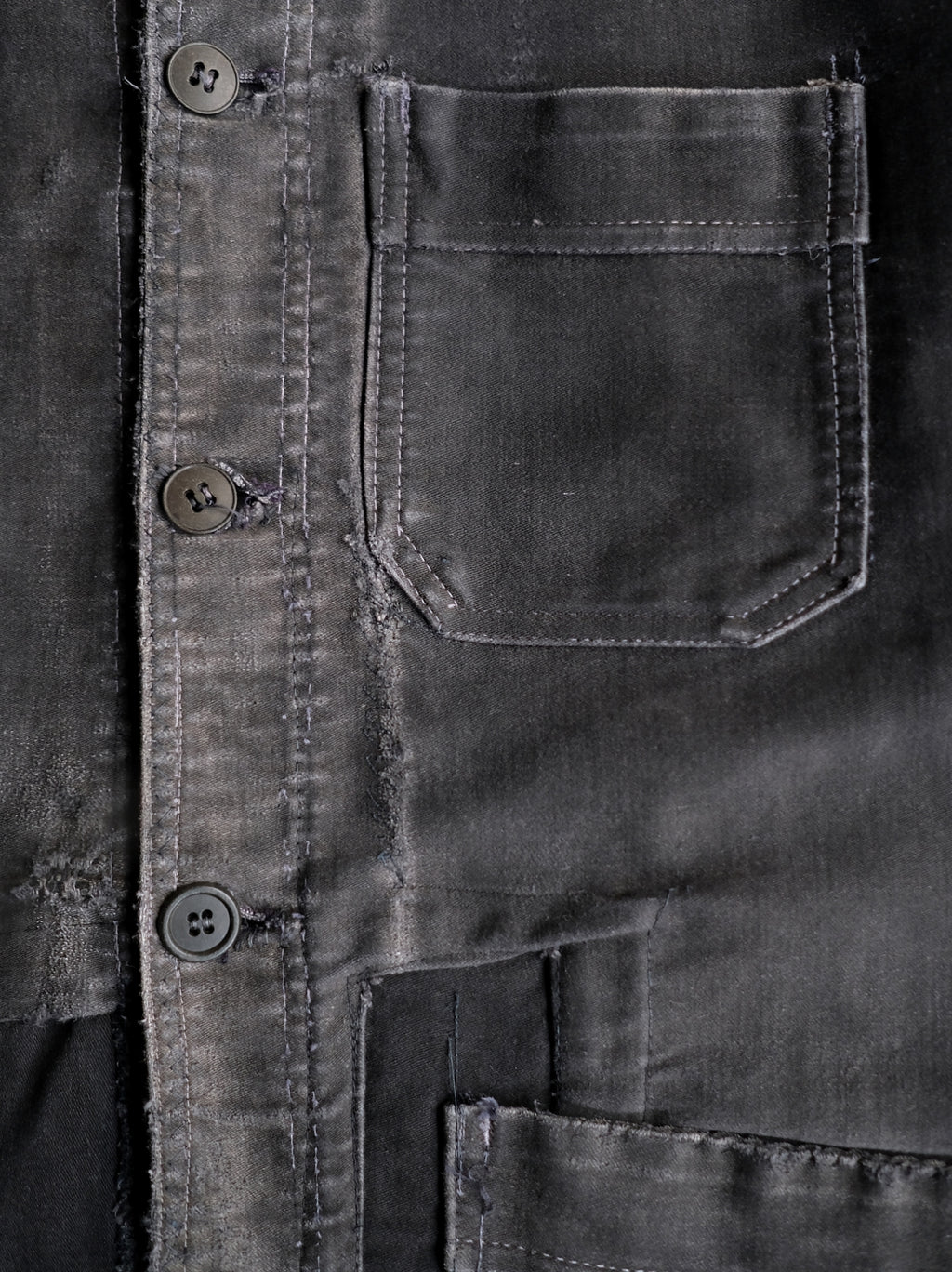 1950's French Black Moleskin Work Jacket / 法國黑色工作外套