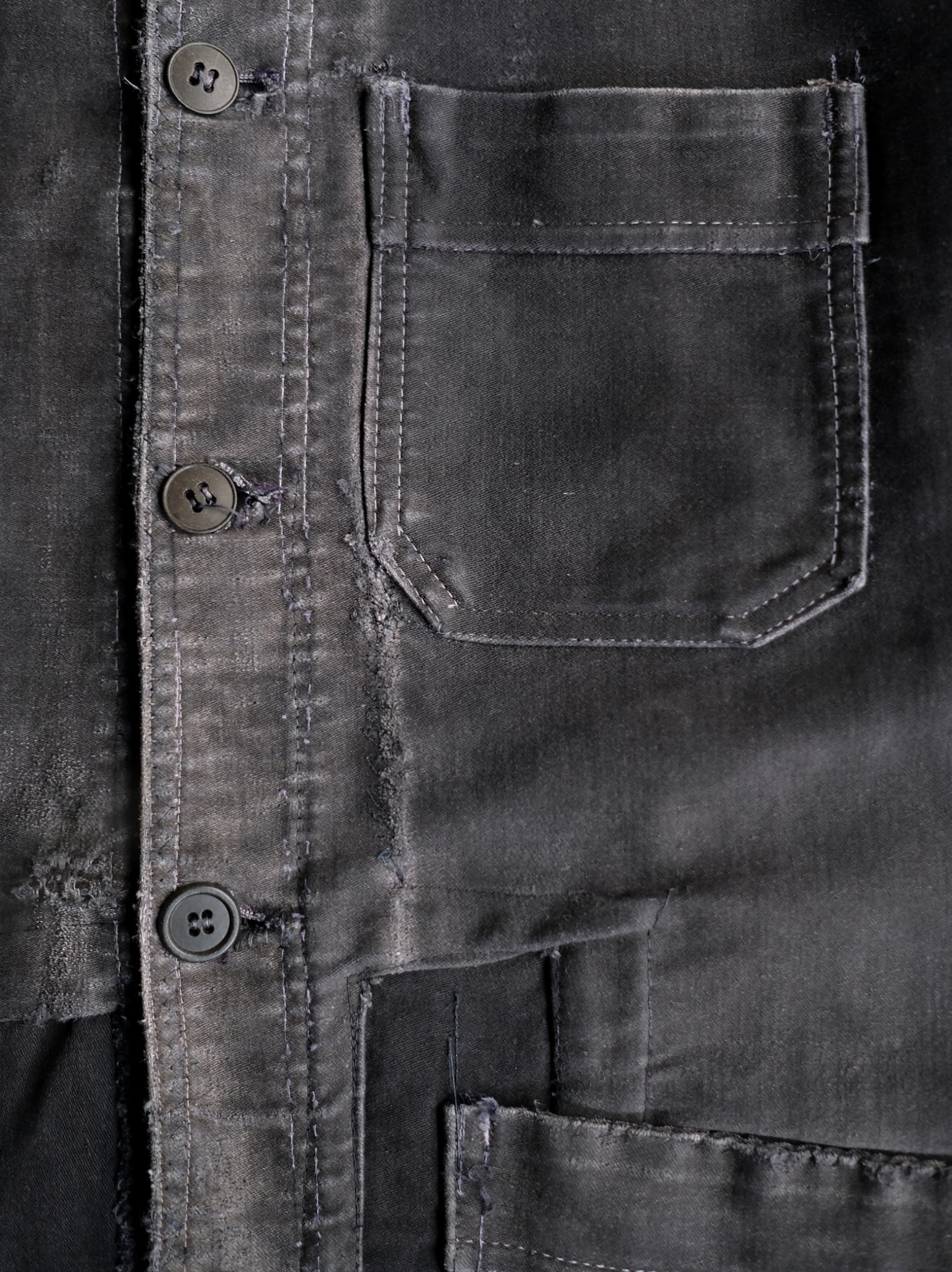 1950's French Black Moleskin Work Jacket / 法國黑色工作外套