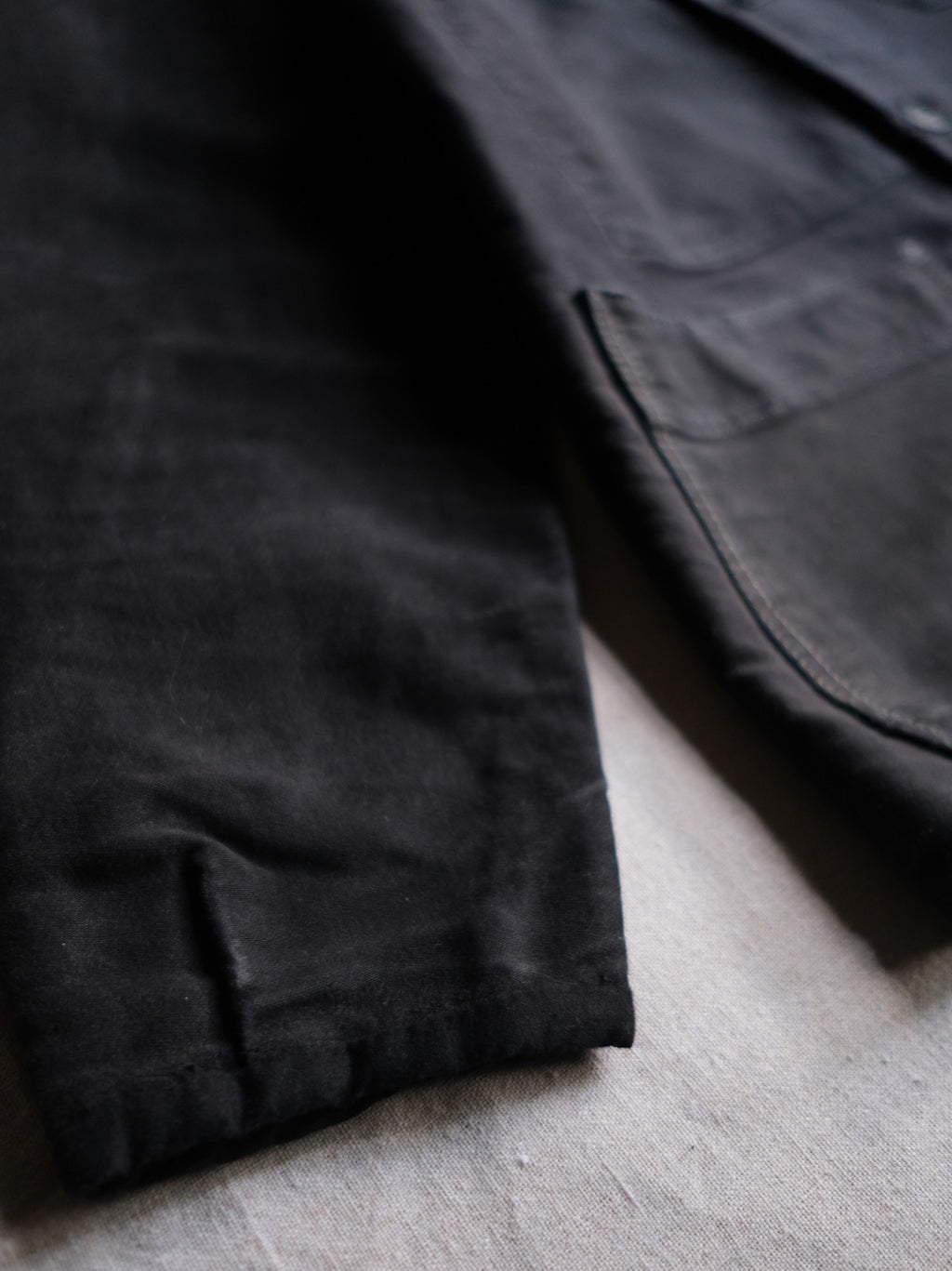 1950's "Mont Kemmel" French Black Moleskin Work Jacket 