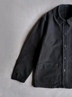 1950's "Mont Kemmel" French Black Moleskin Work Jacket 