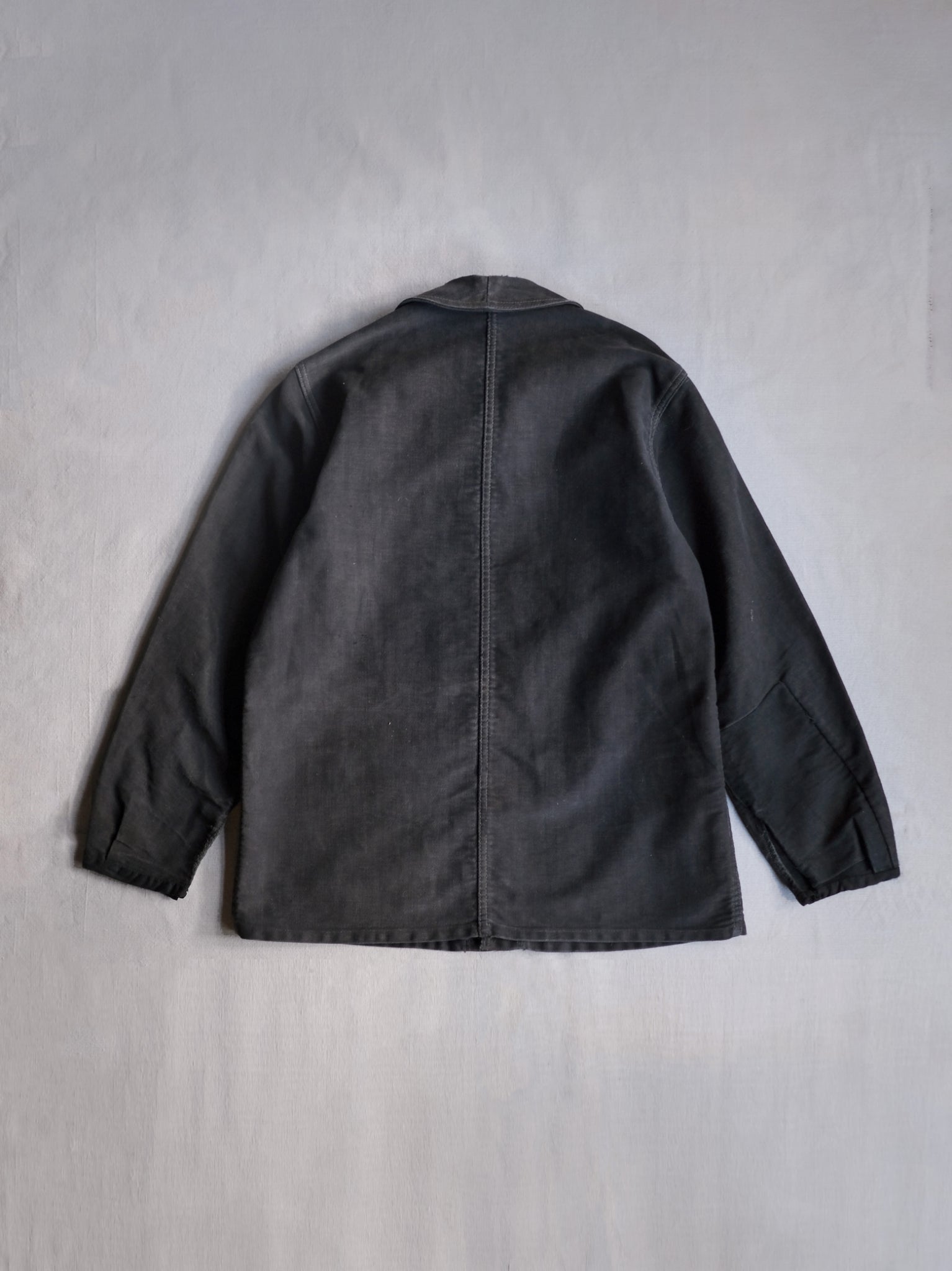 1950's "Mont Kemmel" French Black Moleskin Work Jacket 
