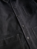 1950's "Mont Kemmel" French Black Moleskin Work Jacket 