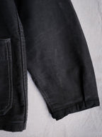 1950's "Mont Kemmel" French Black Moleskin Work Jacket 