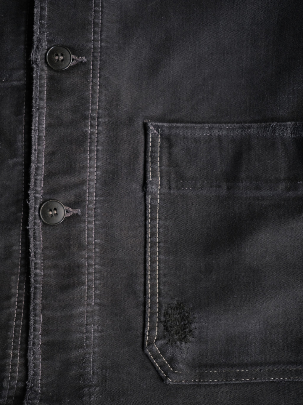 1950's "Mont Kemmel" French Black Moleskin Work Jacket 
