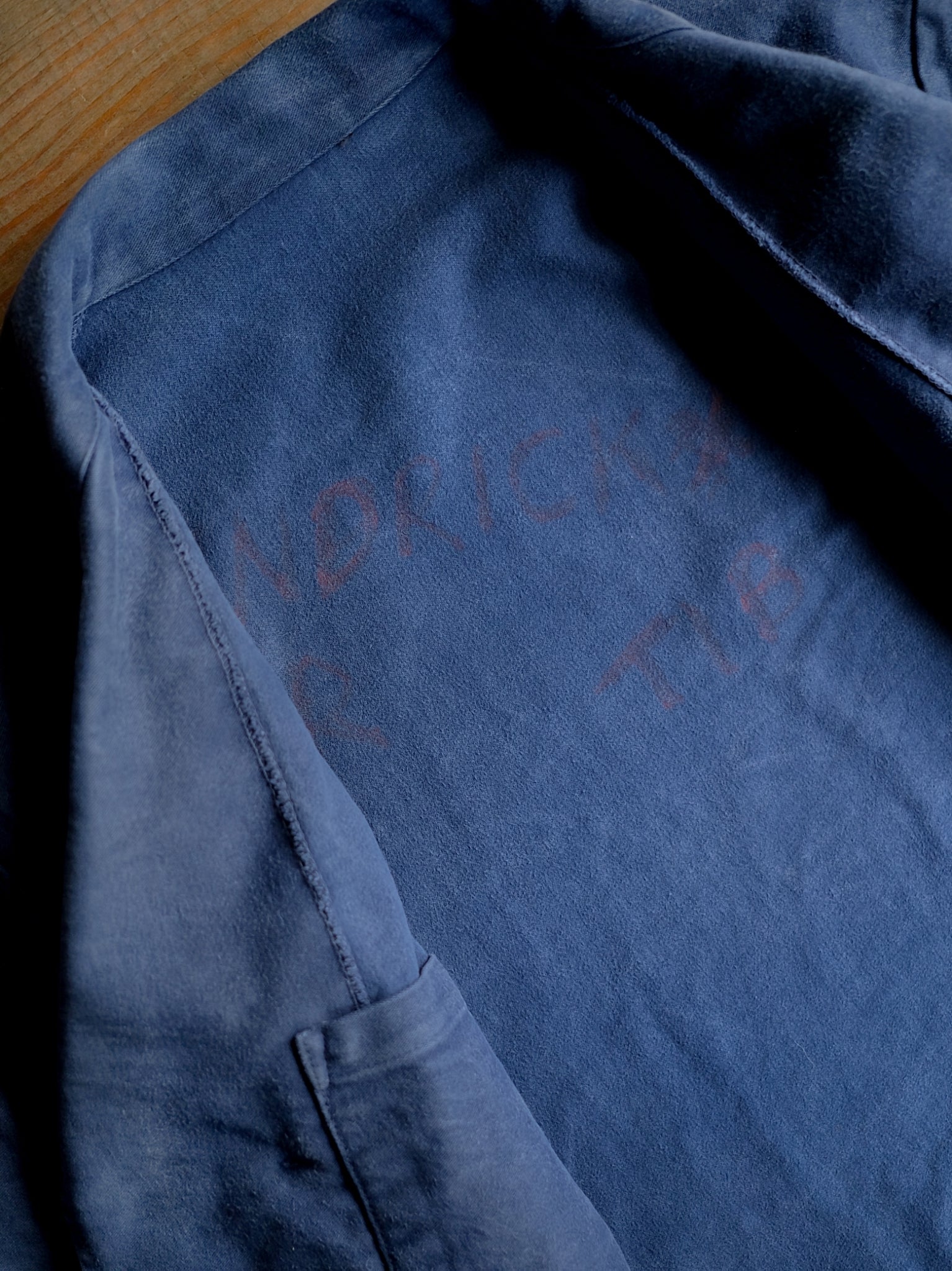 1950's French Moleskin Double Breasted Blazer Collar Work Jacket / 法國雙排扣西領工作外套