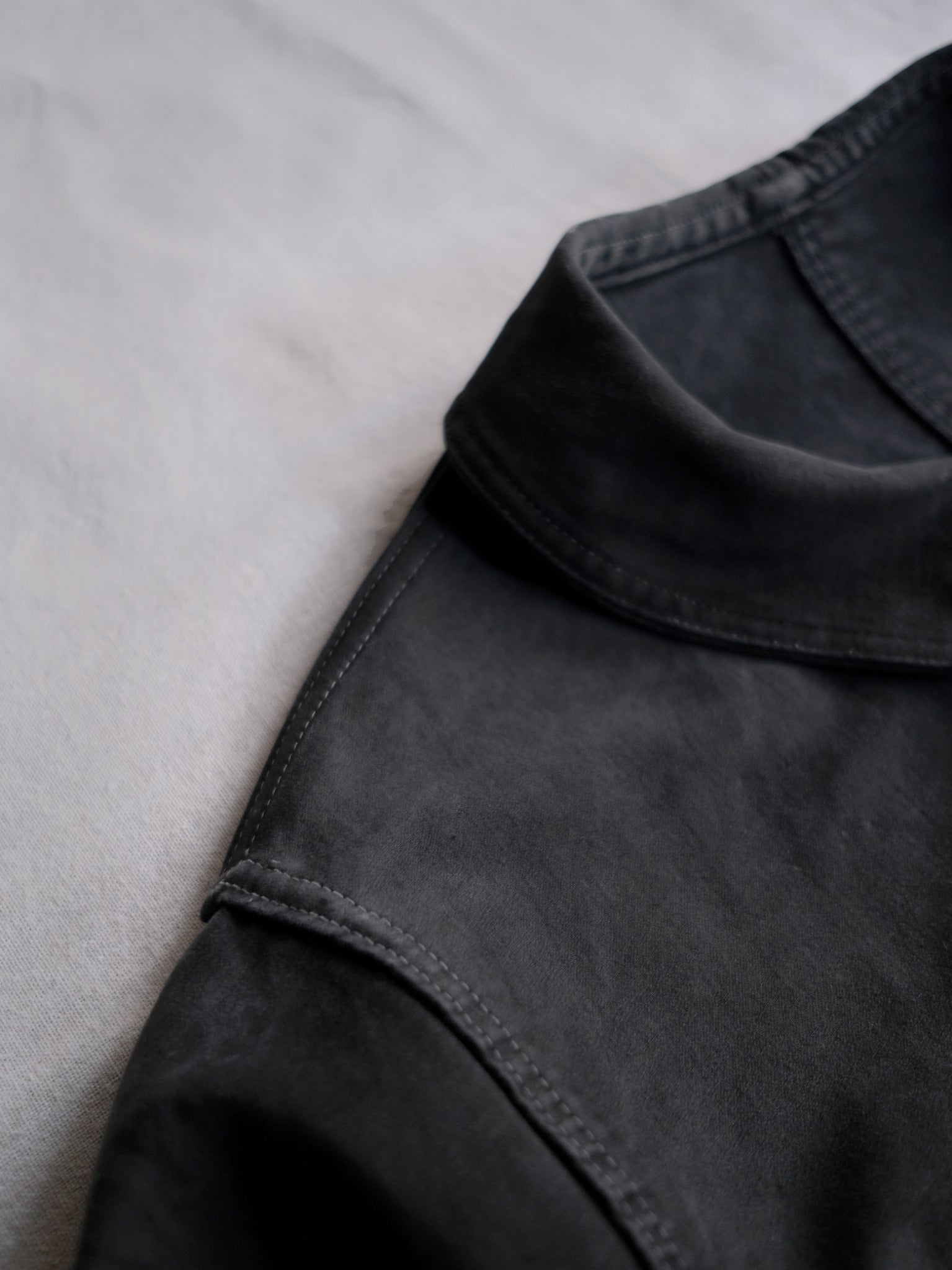 1940's "Le Mont St Michel" French Black Moleskin Work Jacket / 法國工作外套
