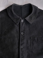 1940's "Le Mont St Michel" French Black Moleskin Work Jacket / 法國工作外套