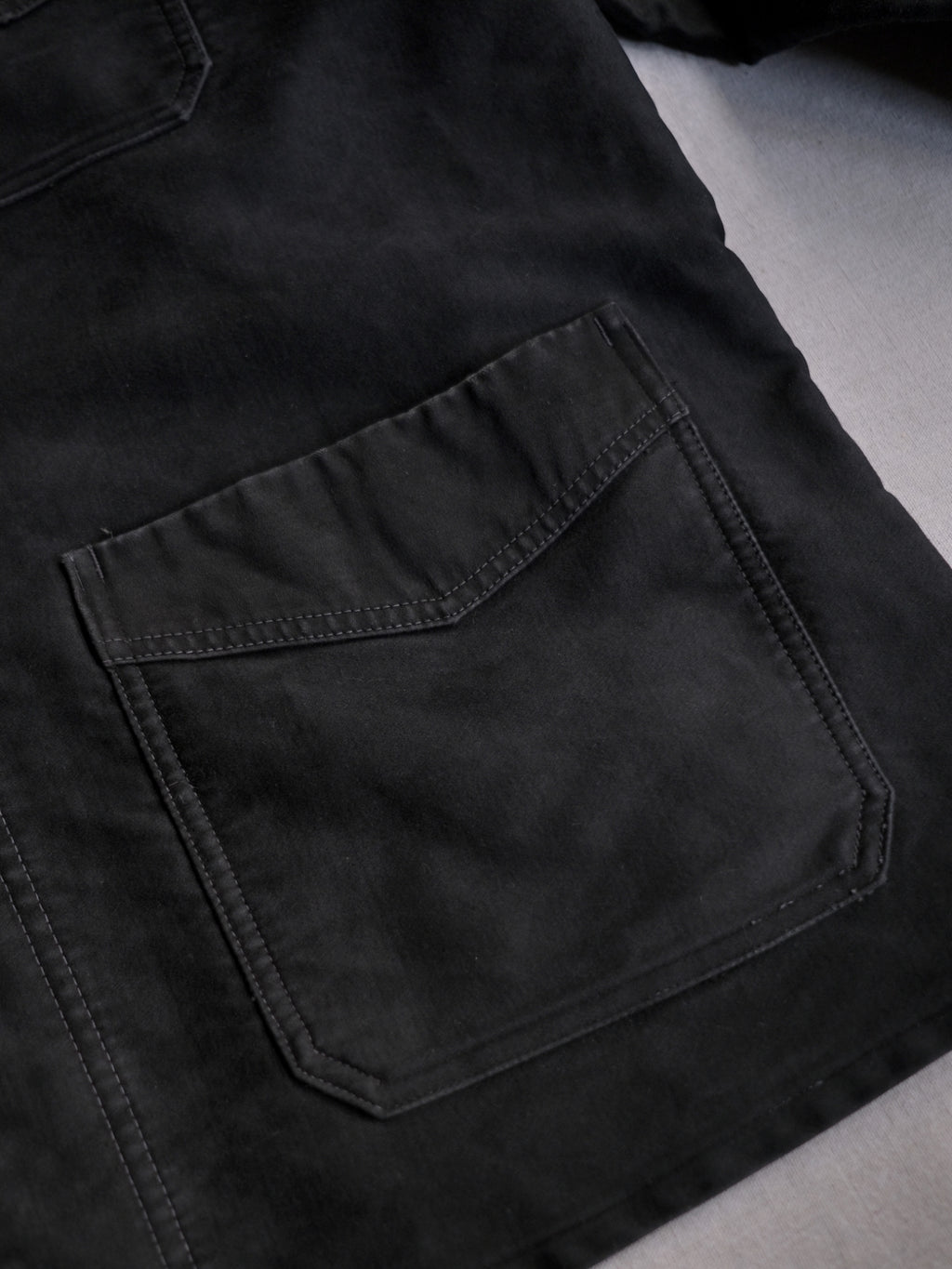 1940's "Le Mont St Michel" French Black Moleskin Work Jacket / 法國工作外套