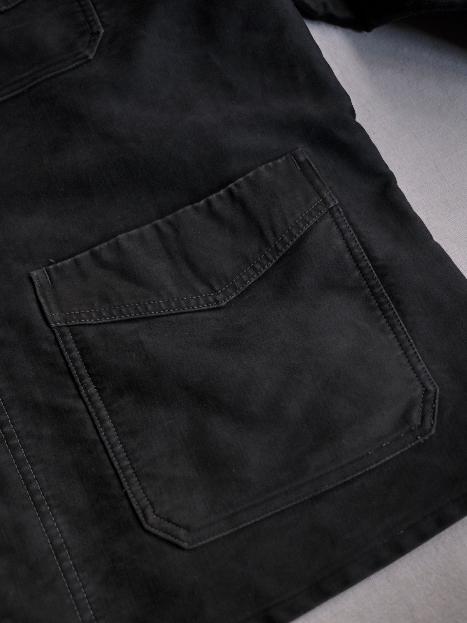 1940's "Le Mont St Michel" French Black Moleskin Work Jacket 
