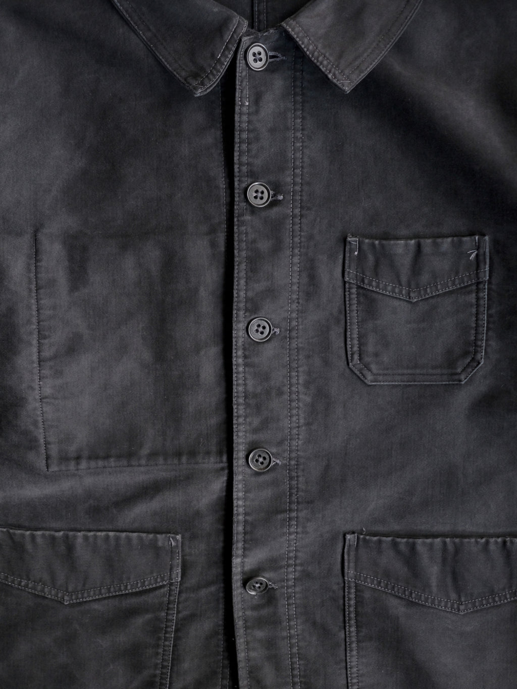 1940's "Le Mont St Michel" French Black Moleskin Work Jacket / 法國工作外套