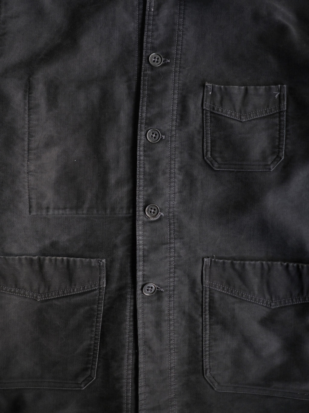 1940's "Le Mont St Michel" French Black Moleskin Work Jacket / 法國工作外套