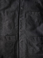 1940's "Le Mont St Michel" French Black Moleskin Work Jacket / 法國工作外套