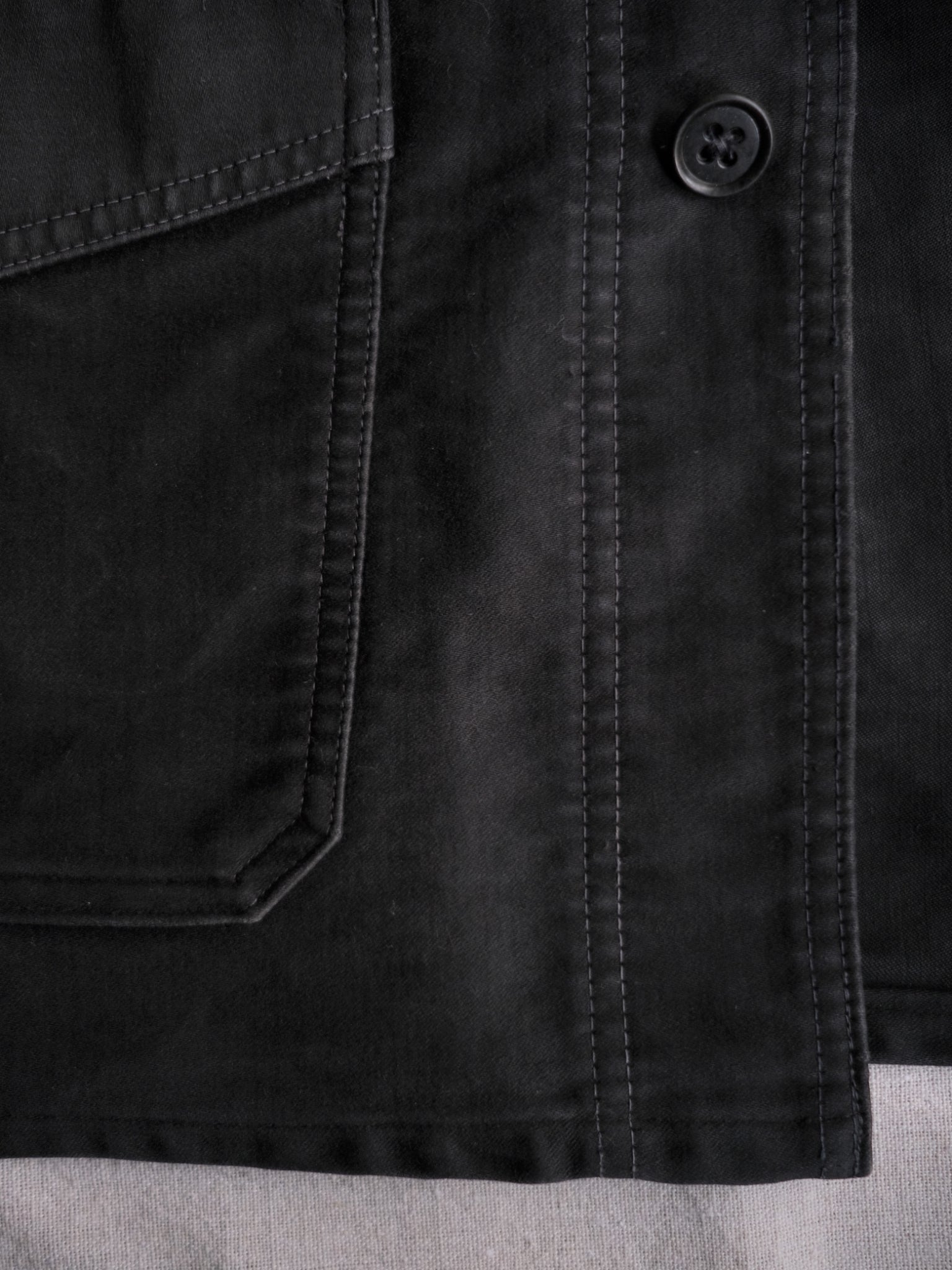 1940's "Le Mont St Michel" French Black Moleskin Work Jacket / 法國工作外套