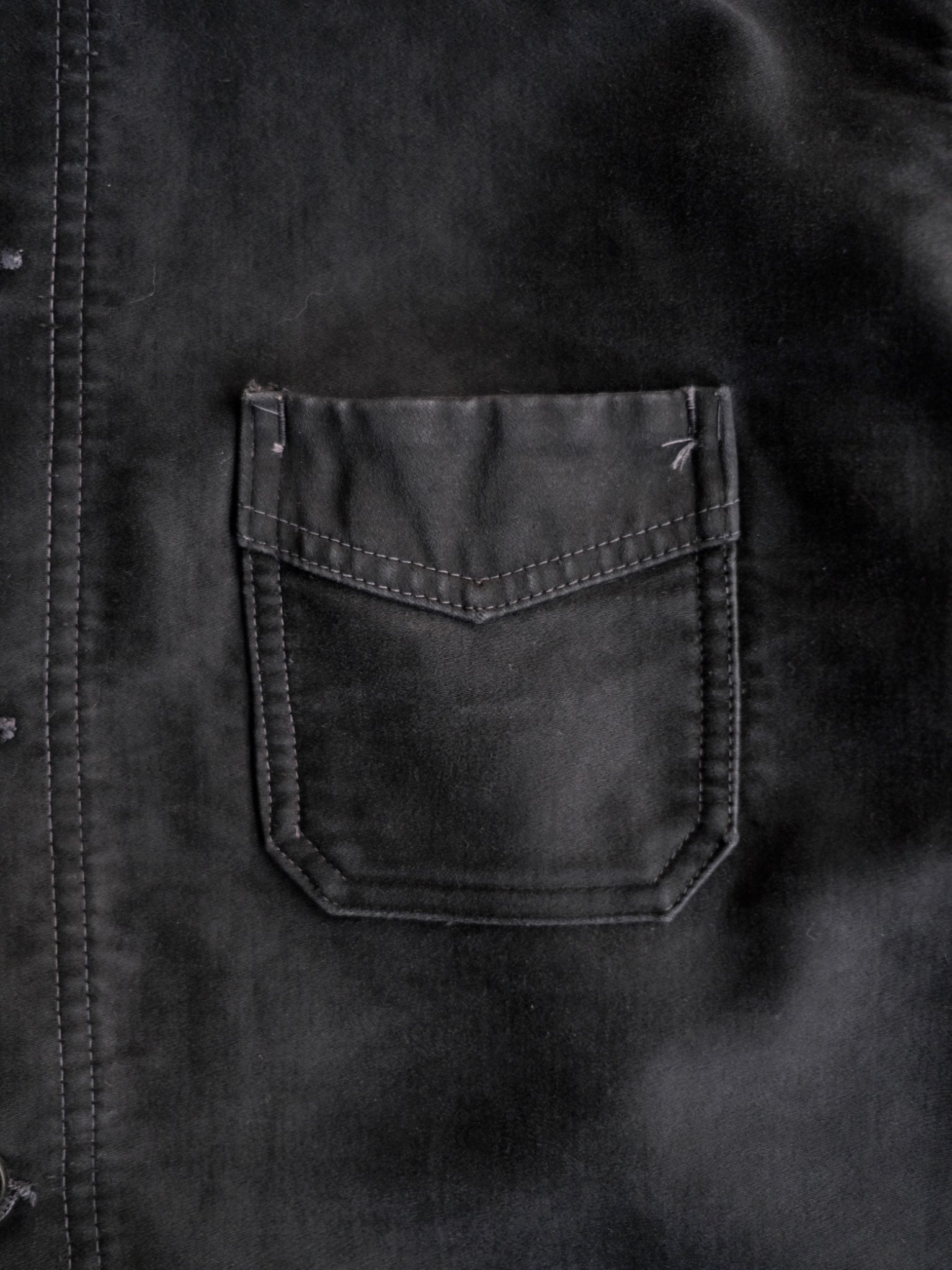 1940's "Le Mont St Michel" French Black Moleskin Work Jacket 