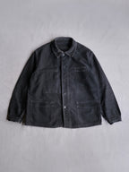 1950's "Le Mont St Michel" French Black Moleskin Work Jacket / 法國工作外套