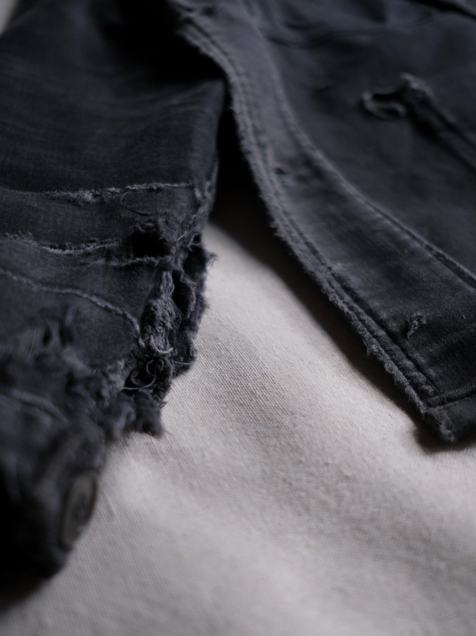 1950's "Le Mont St Michel" French Black Moleskin Work Jacket / 法國工作外套