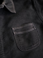 1950's "Le Mont St Michel" French Black Moleskin Work Jacket / 法國工作外套