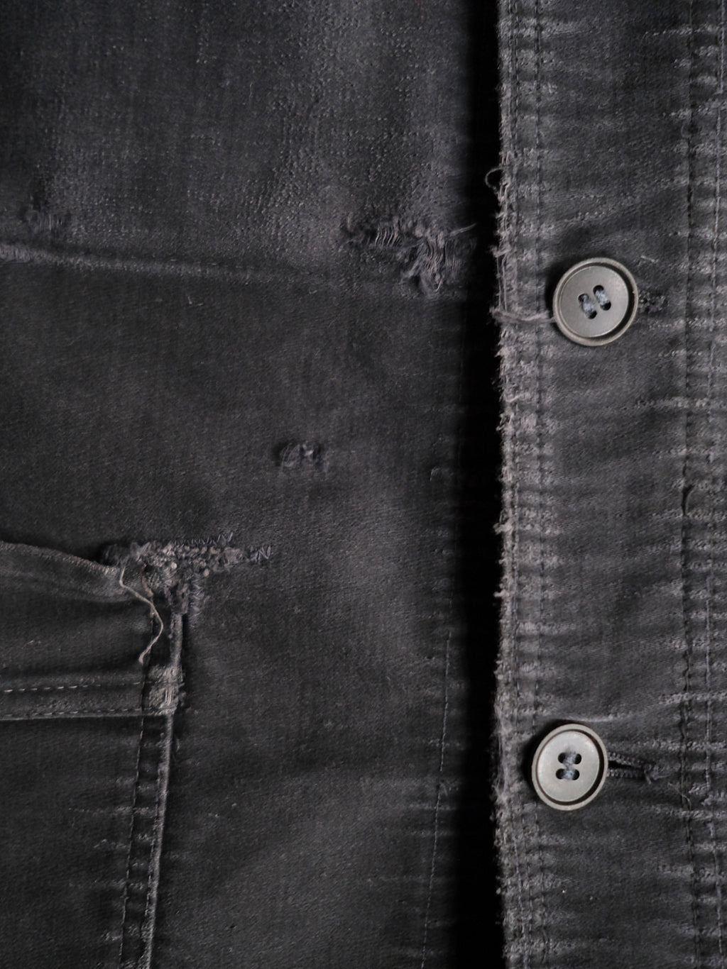 1950's "Le Mont St Michel" French Black Moleskin Work Jacket / 法國工作外套