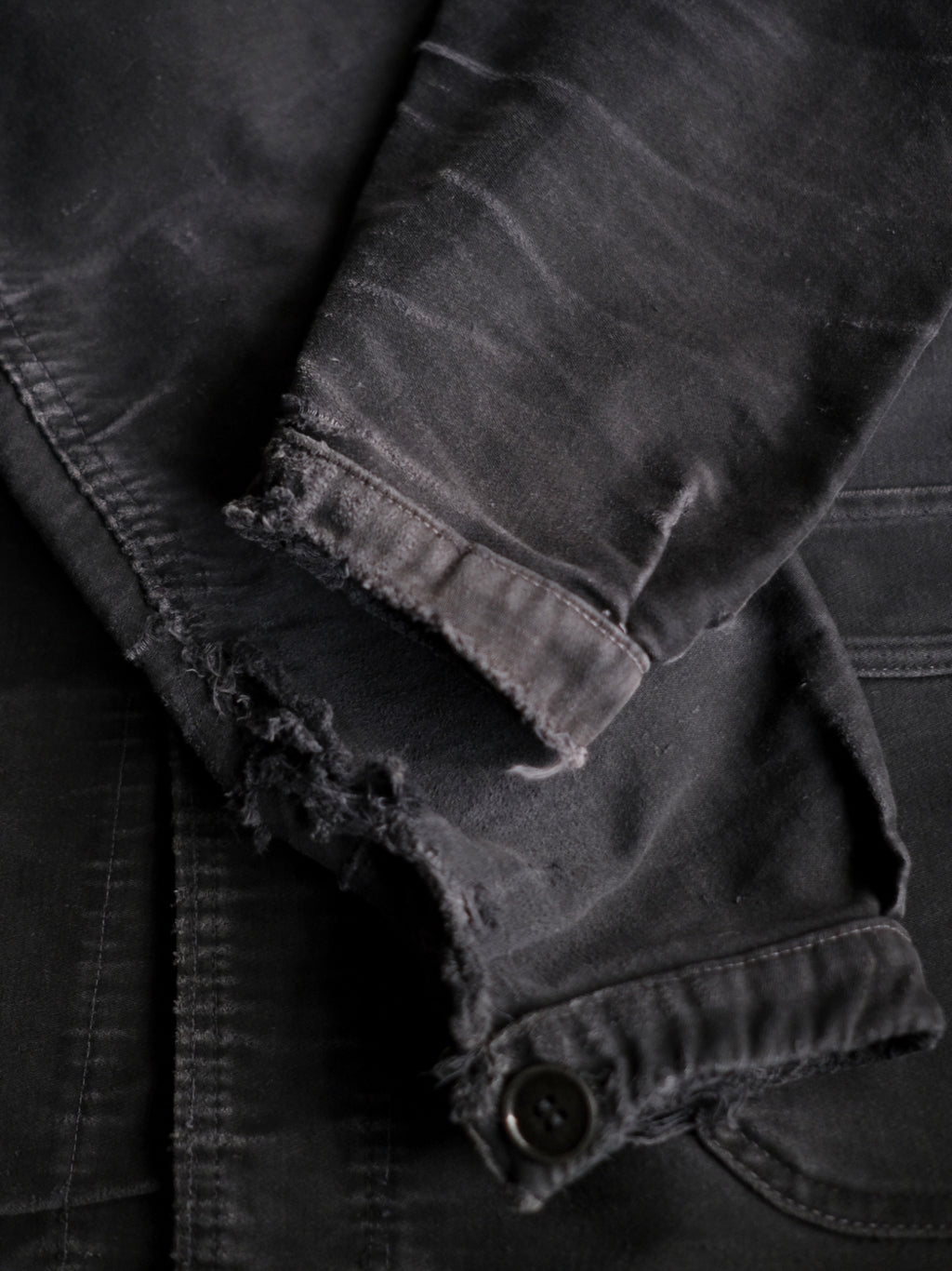 1950's "Le Mont St Michel" French Black Moleskin Work Jacket / 法國工作外套
