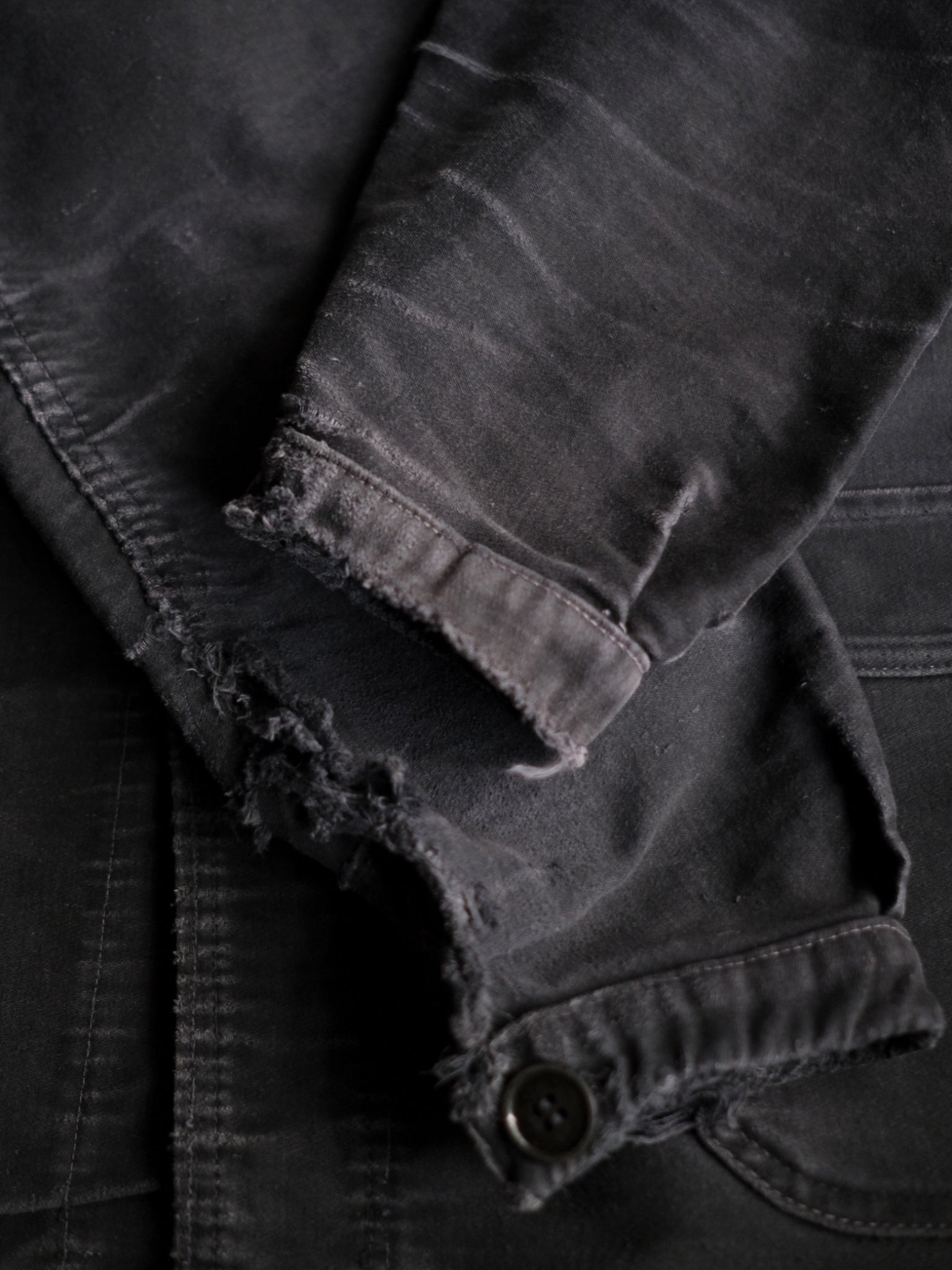 1950's "Le Mont St Michel" French Black Moleskin Work Jacket / 法國工作外套