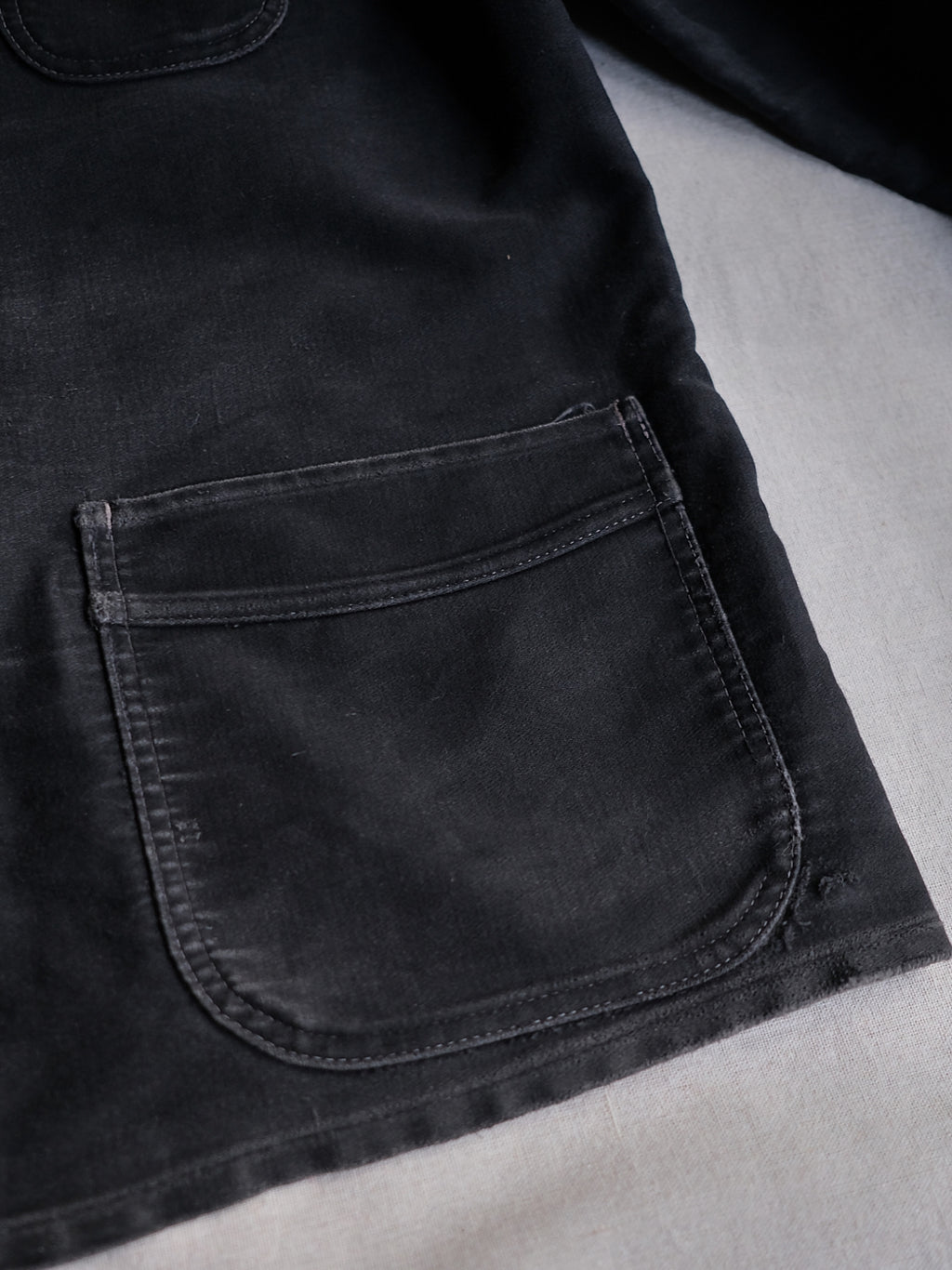 1950's "Le Mont St Michel" French Black Moleskin Work Jacket / 法國工作外套