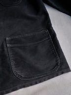 1950's "Le Mont St Michel" French Black Moleskin Work Jacket / 法國工作外套