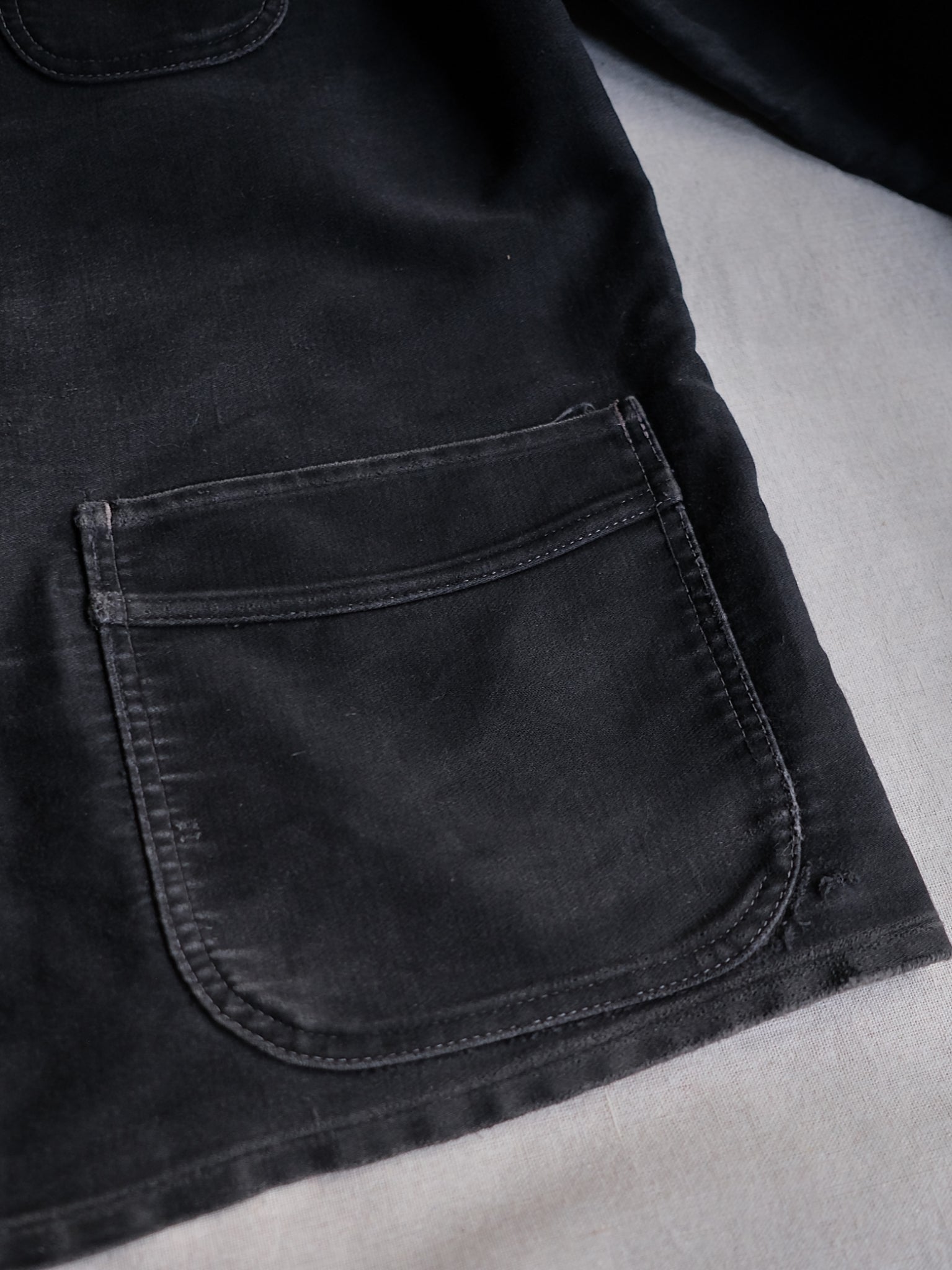 1950's "Le Mont St Michel" French Black Moleskin Work Jacket / 法國工作外套