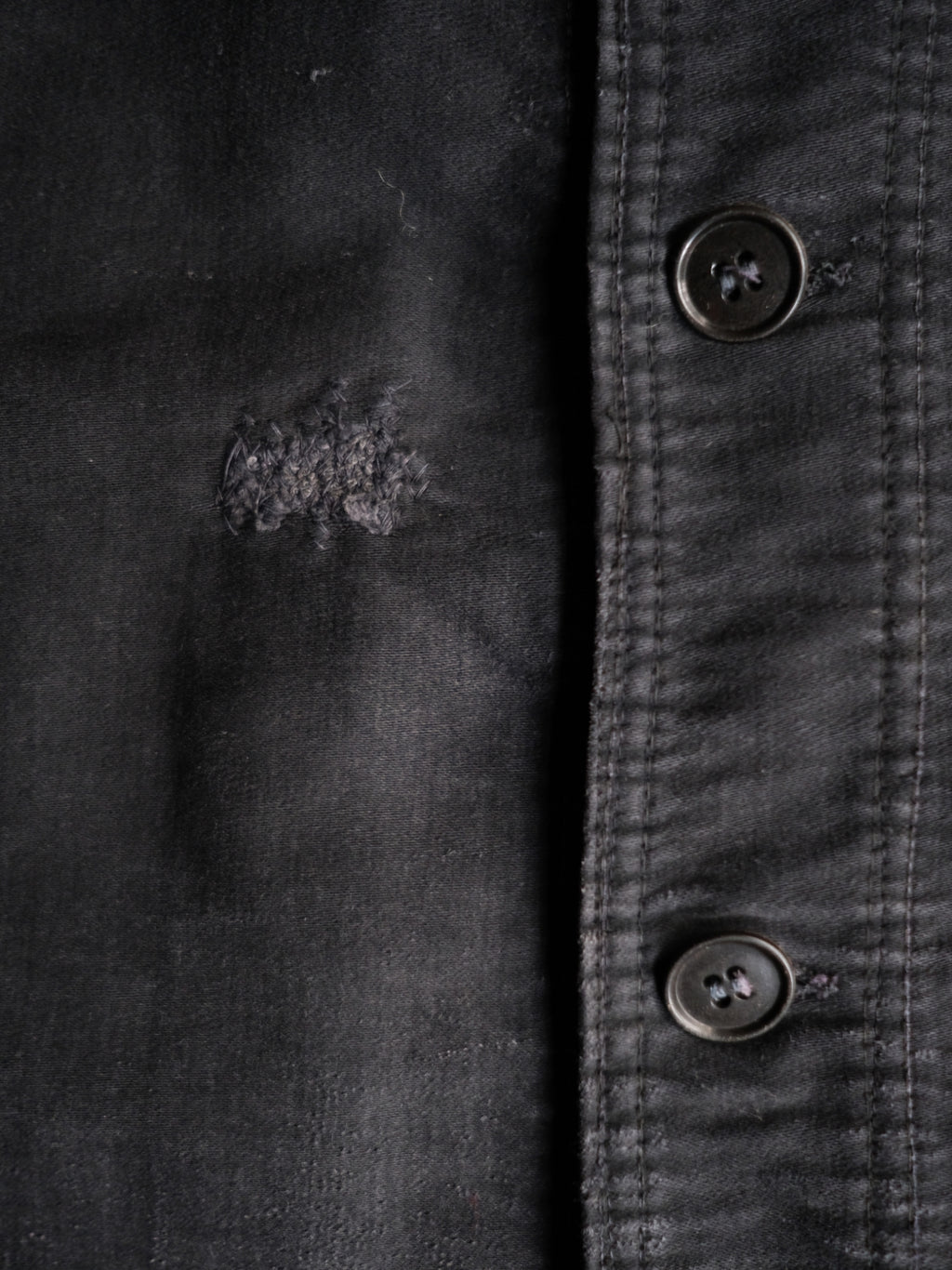 1950's "Le Mont St Michel" French Black Moleskin Work Jacket / 法國工作外套