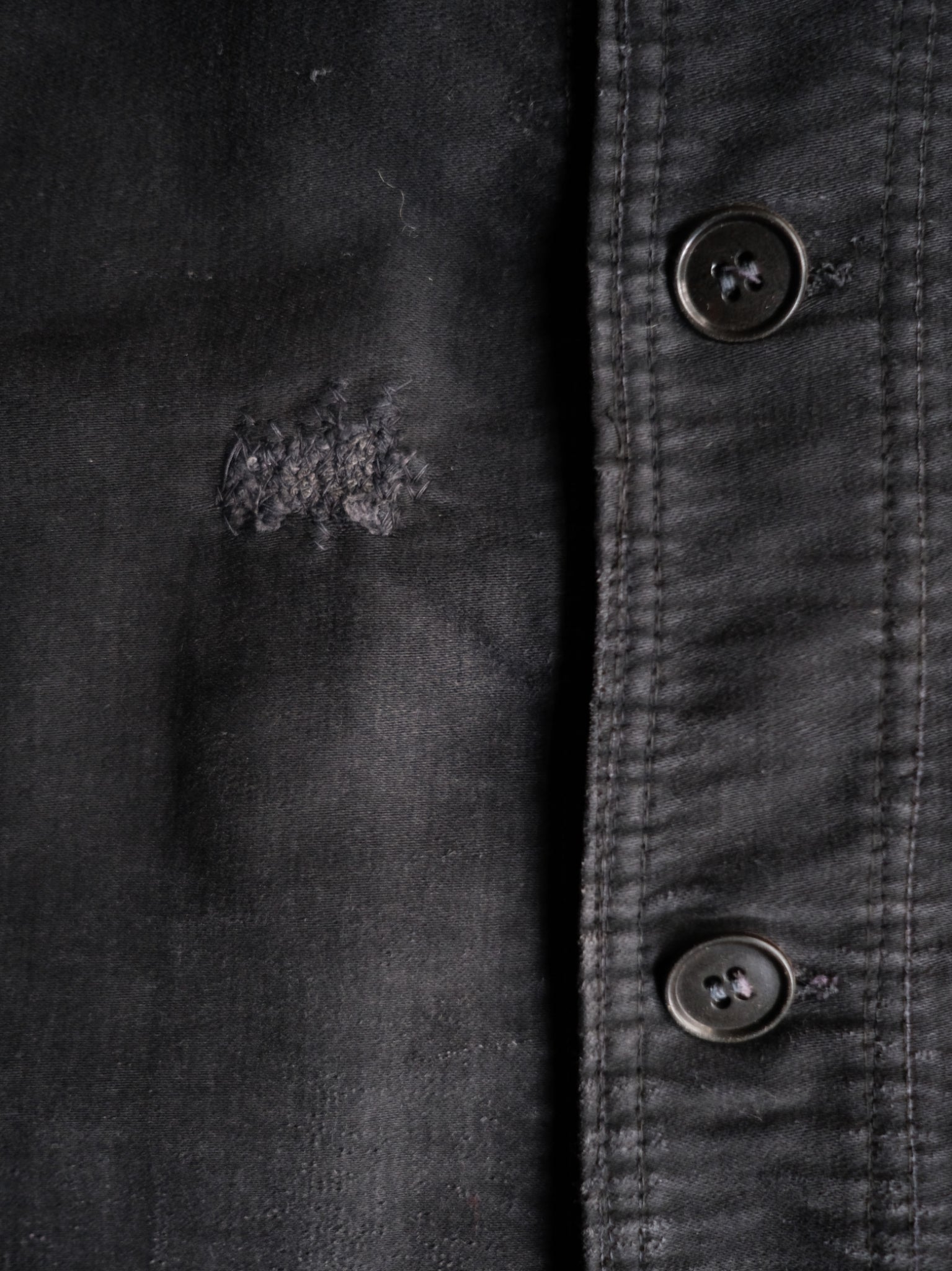 1950's "Le Mont St Michel" French Black Moleskin Work Jacket / 法國工作外套