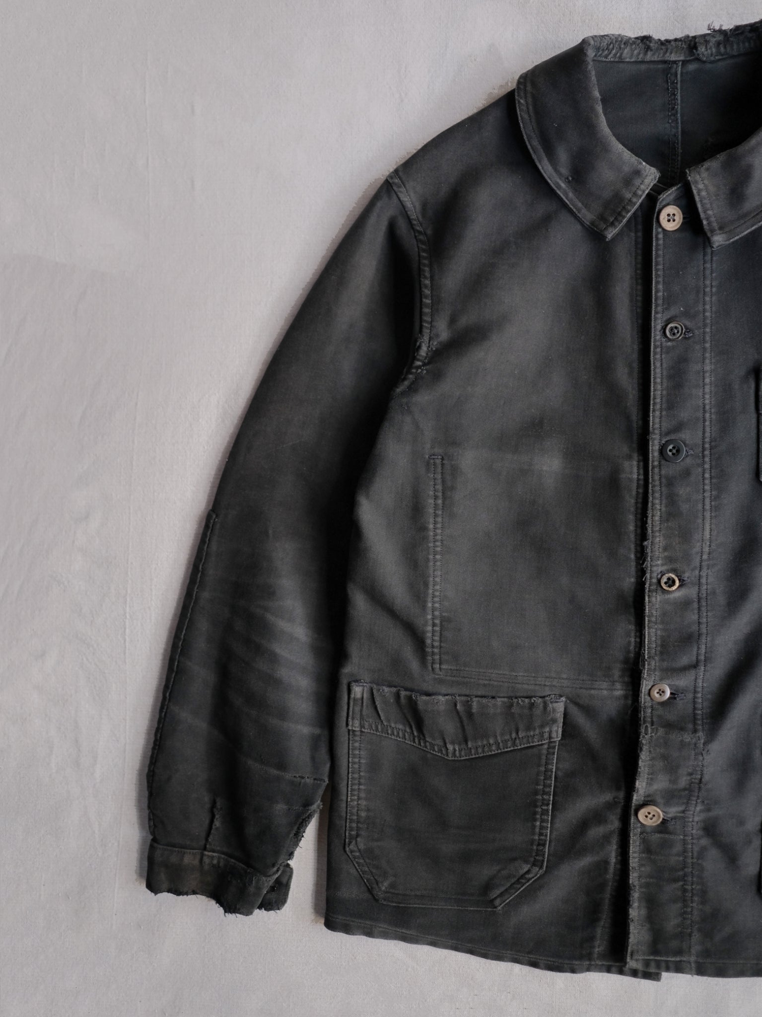1940’s "Le Rustic" French Black Moleskin Work Jacket / 法國黑色工作外套