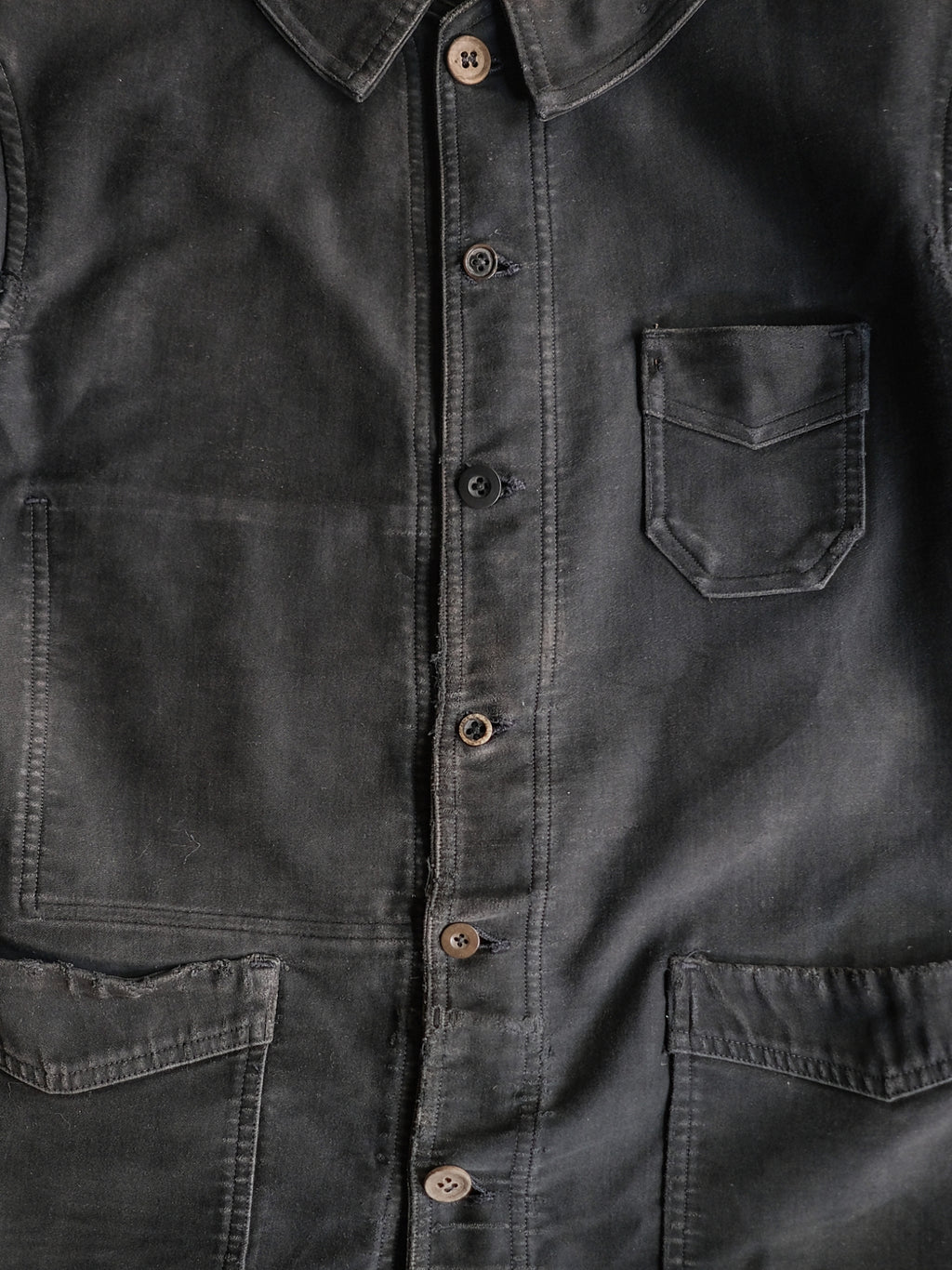 1940’s "Le Rustic" French Black Moleskin Work Jacket / 法國黑色工作外套