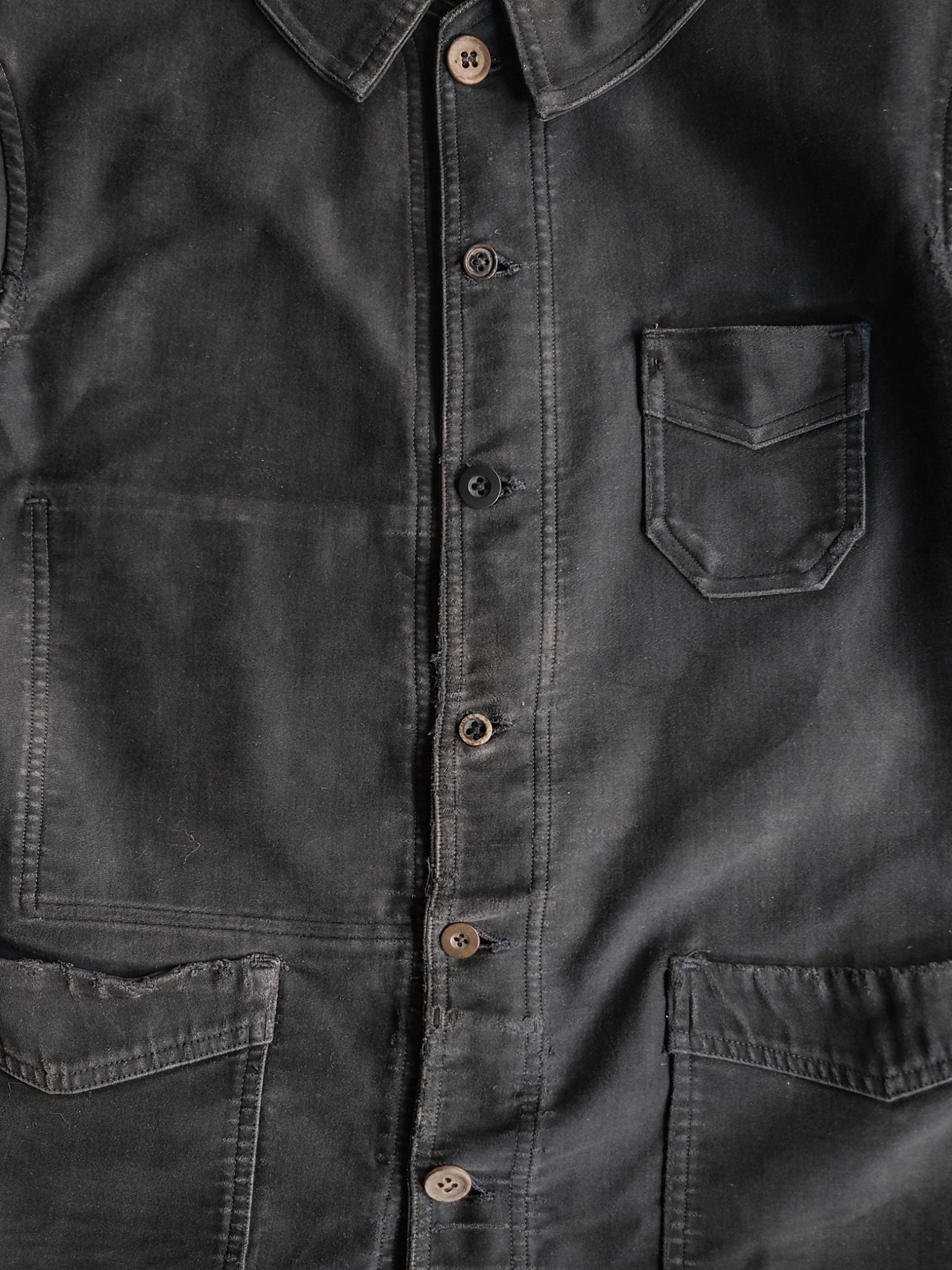 1940’s "Le Rustic" French Black Moleskin Work Jacket / 法國黑色工作外套