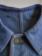 1940's "Le Mont St Michel" French Blue Moleskin Work Jacket / French work jacket 