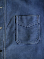 1940's "Le Mont St Michel" French Blue Moleskin Work Jacket / French work jacket 