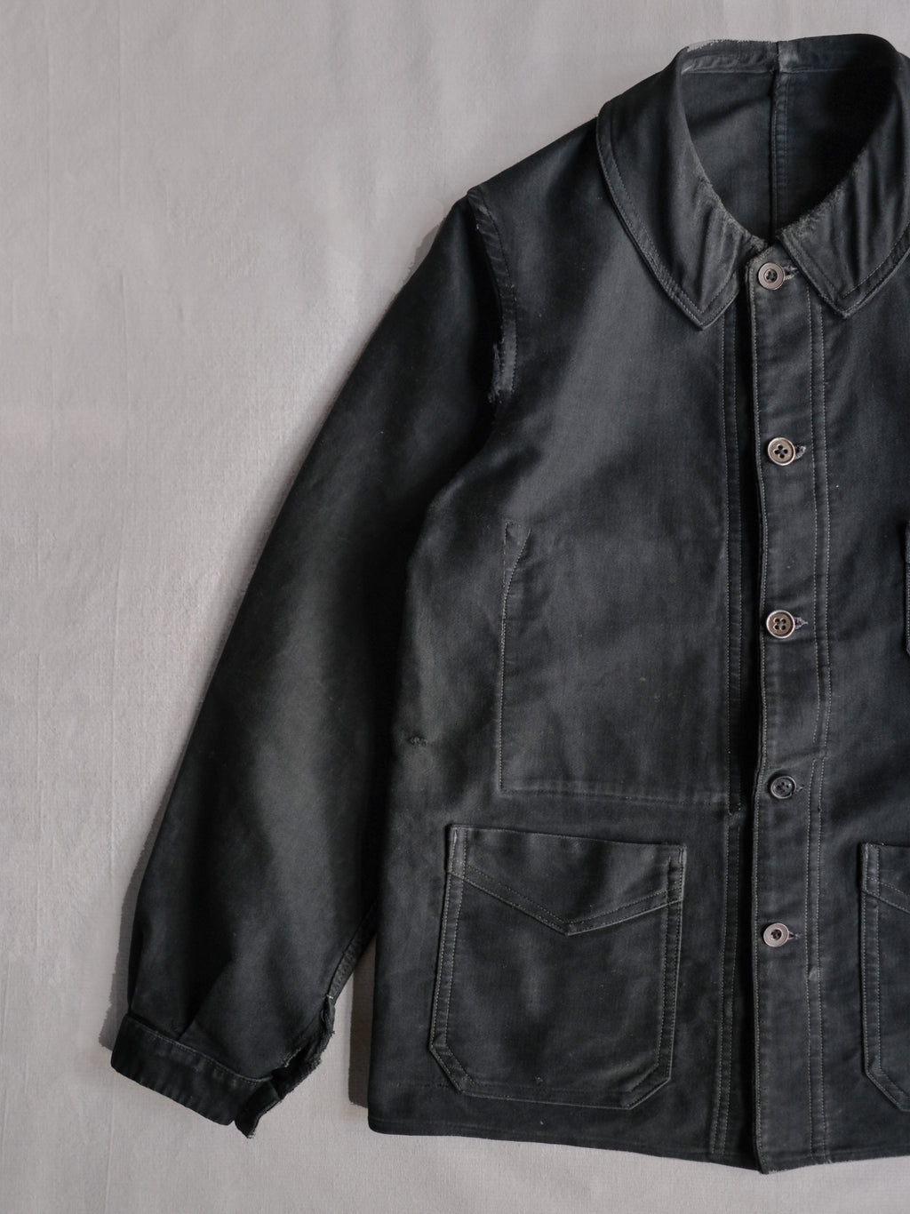 1940’s French Black Moleskin Work Jacket / 法國黑色工作外套
