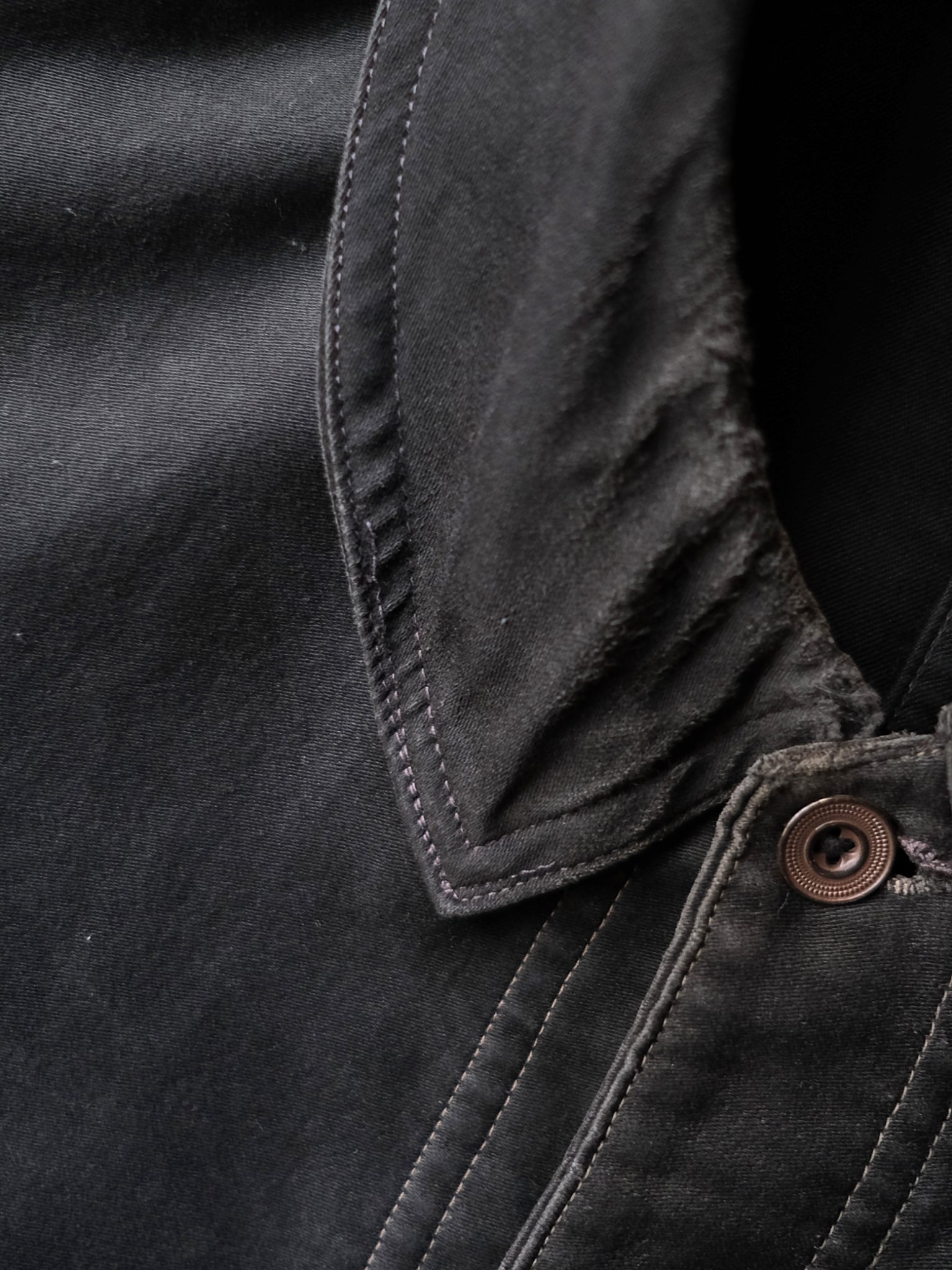 1940’s French Black Moleskin Work Jacket / 法國黑色工作外套