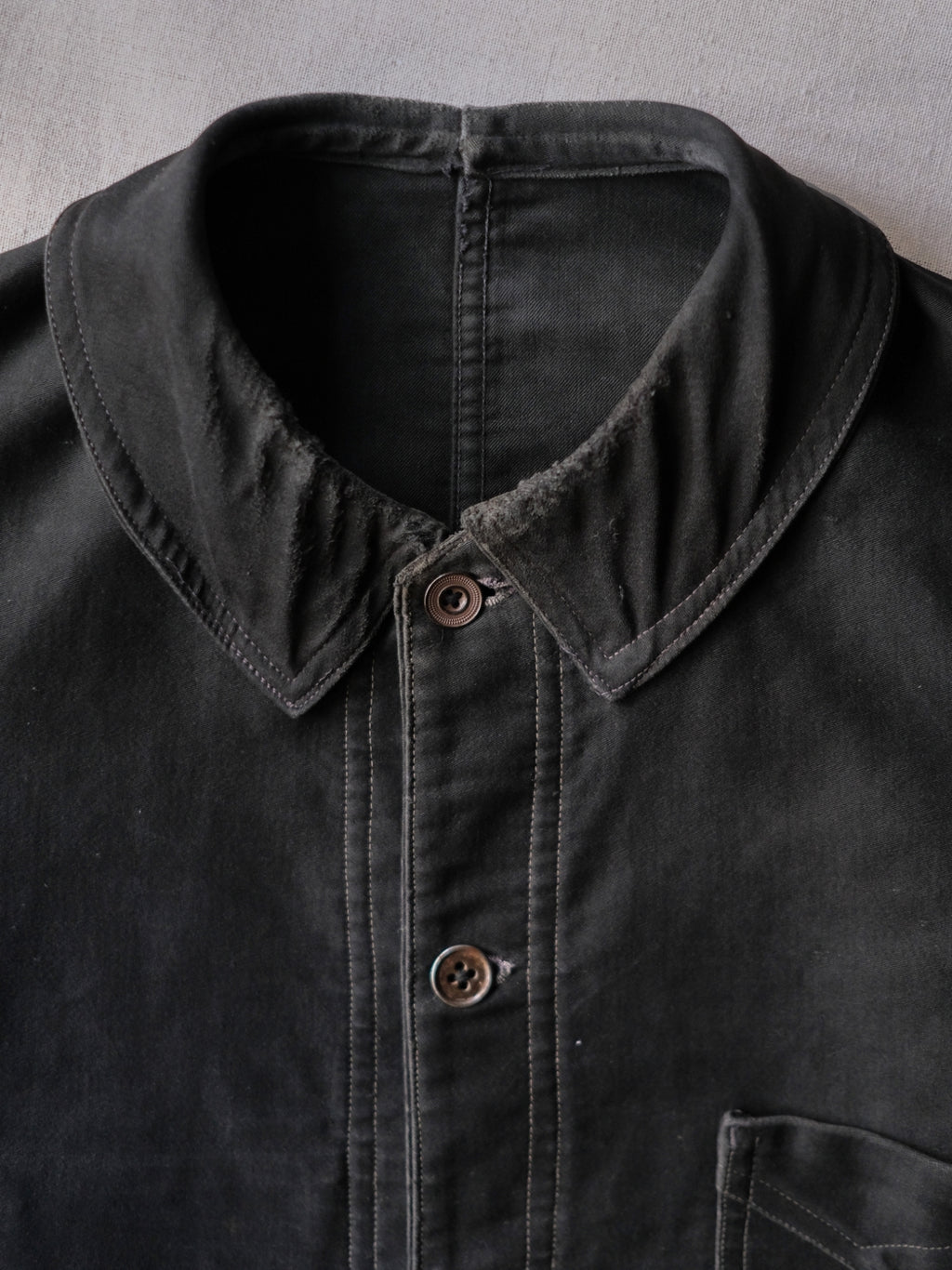 1940’s French Black Moleskin Work Jacket / 法國黑色工作外套