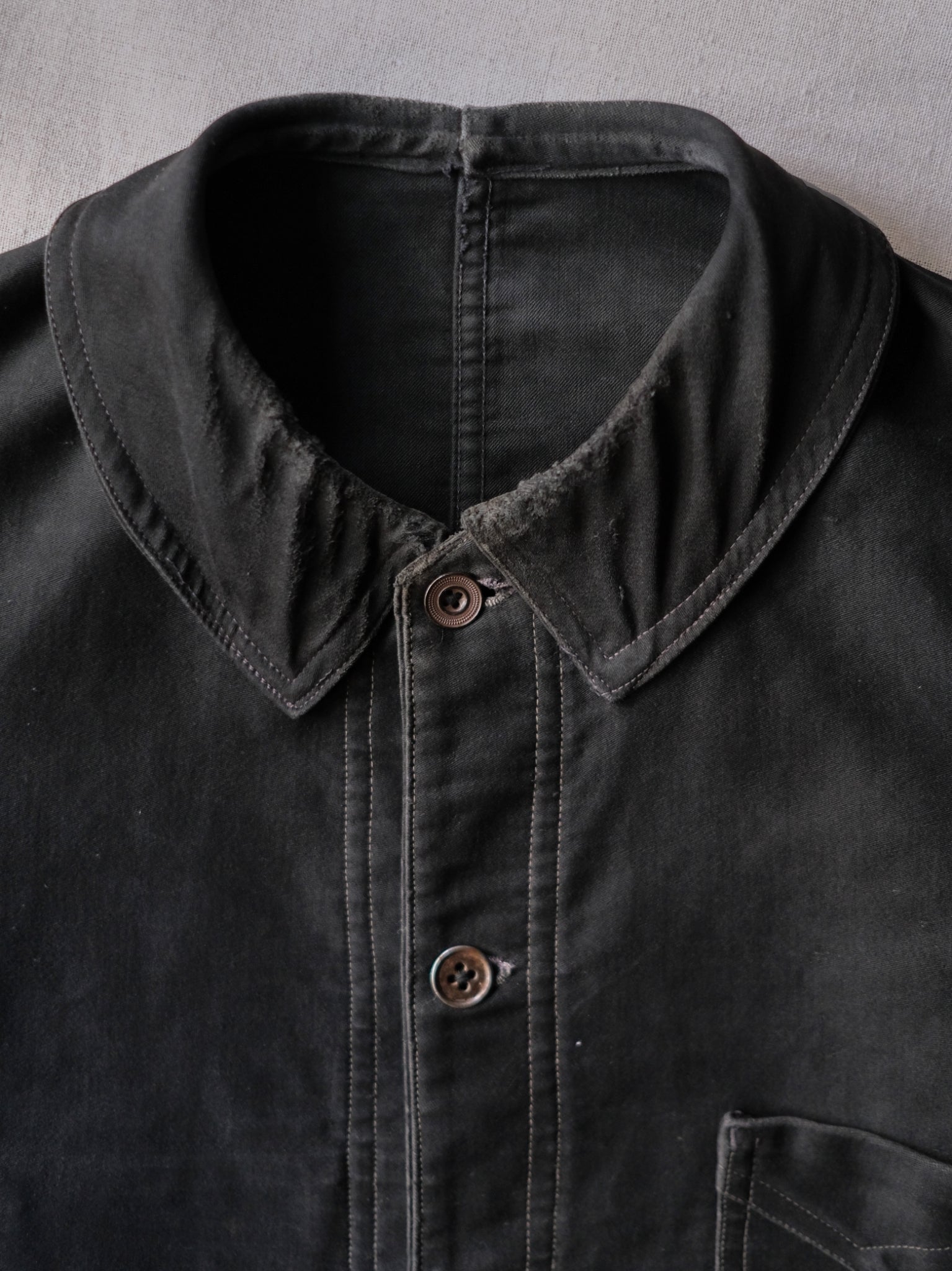 1940’s French Black Moleskin Work Jacket / 法國黑色工作外套