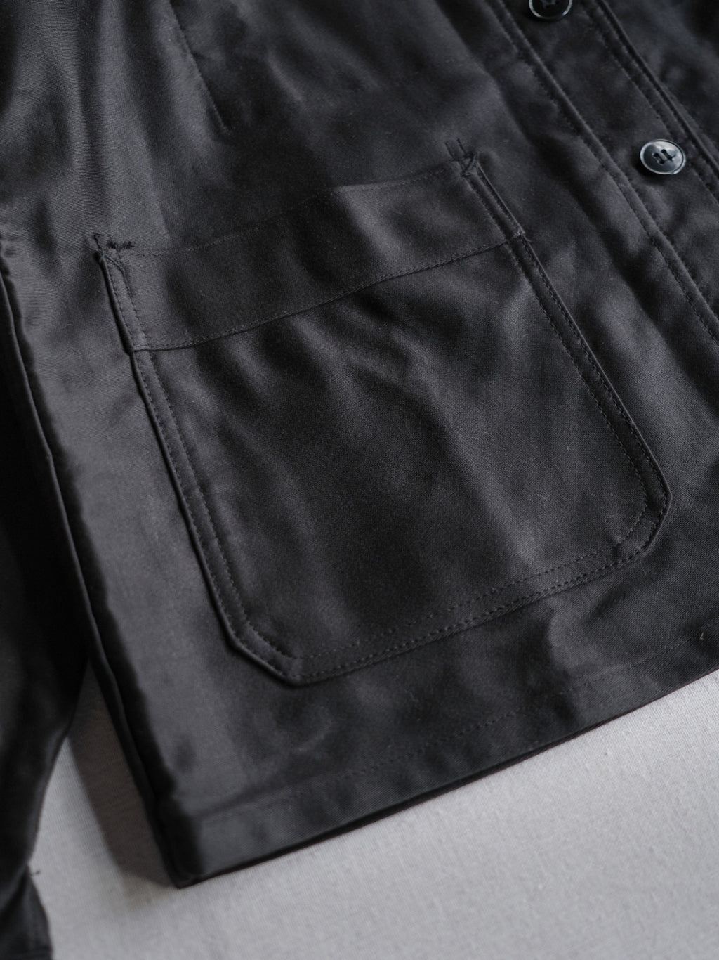 1950’s "Adolphe Lafont" Black Moleskin Work Jacket Deadstock / 法國黑色工作外套