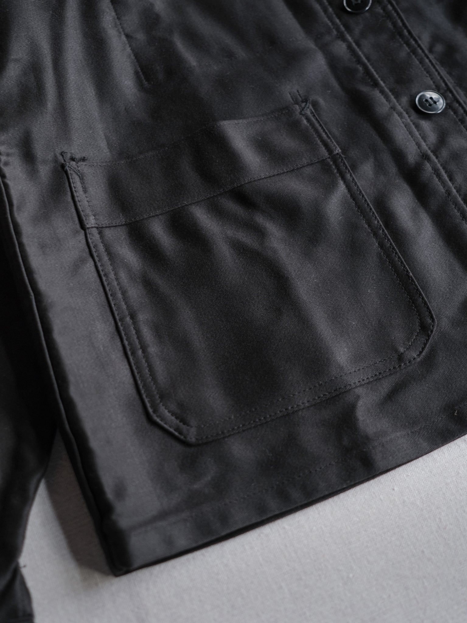 1950’s "Adolphe Lafont" Black Moleskin Work Jacket Deadstock / 法國黑色工作外套