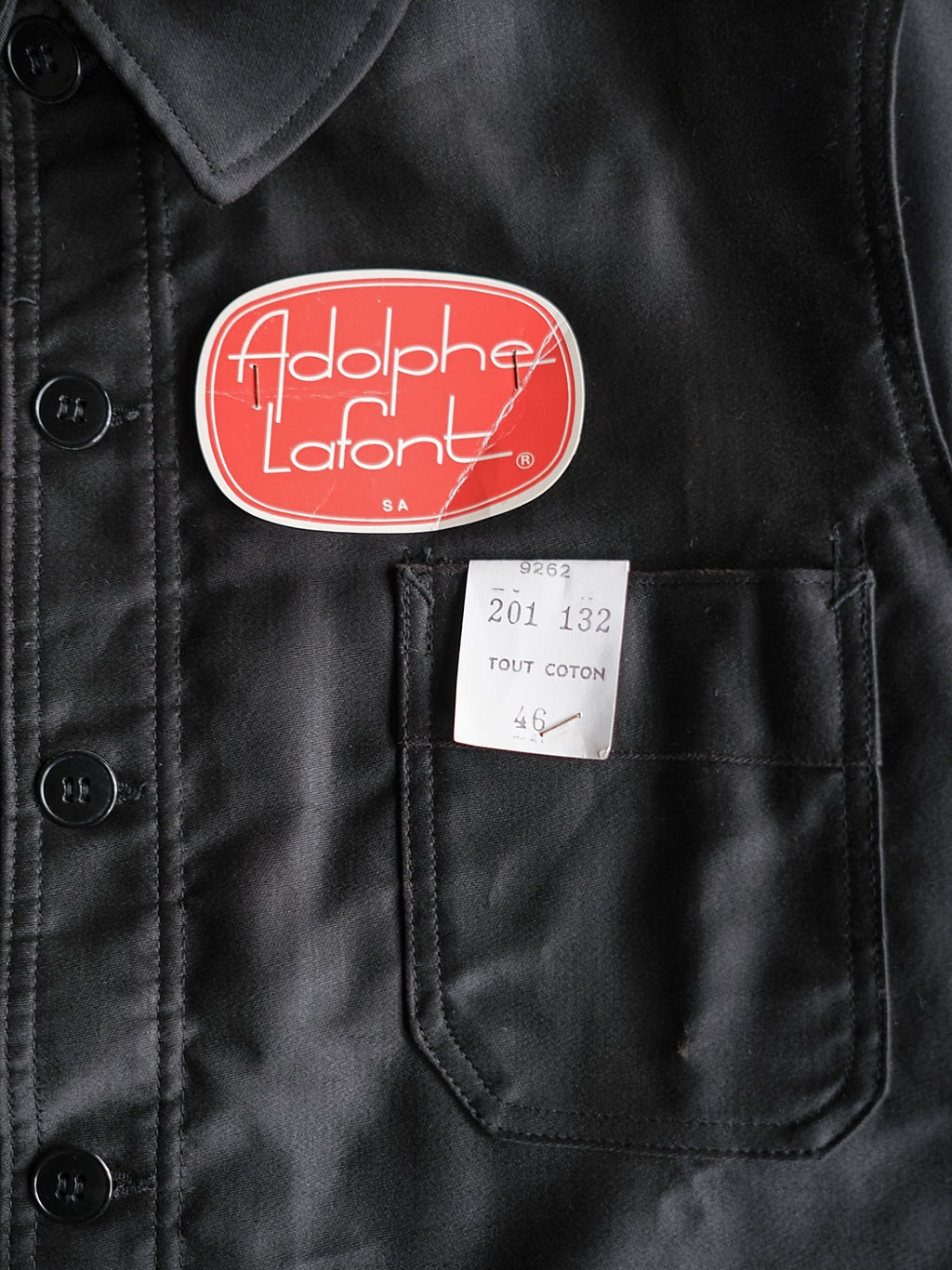 1950’s "Adolphe Lafont" Black Moleskin Work Jacket Deadstock / 法國黑色工作外套