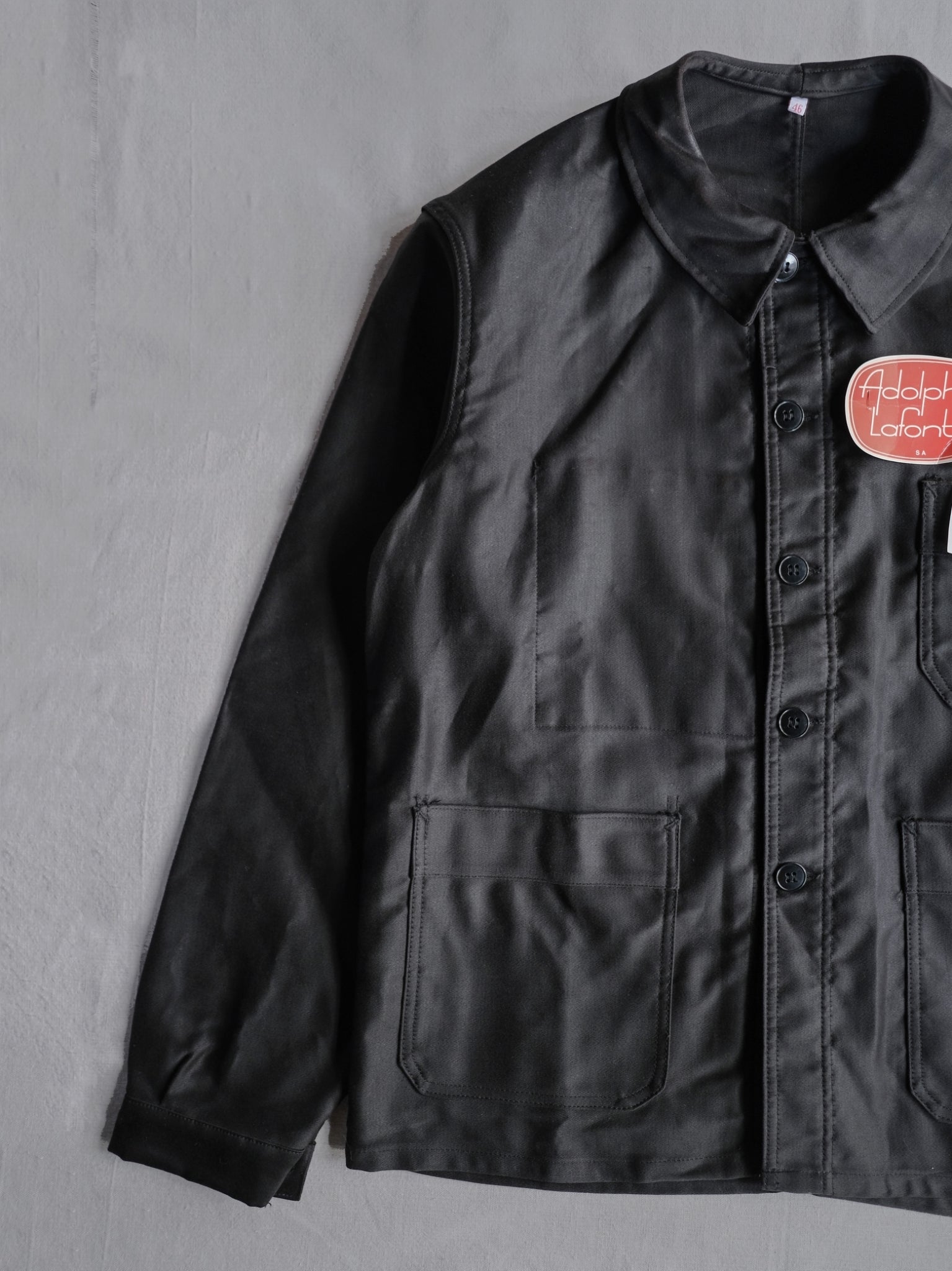 1950’s "Adolphe Lafont" Black Moleskin Work Jacket Deadstock / 法國黑色工作外套