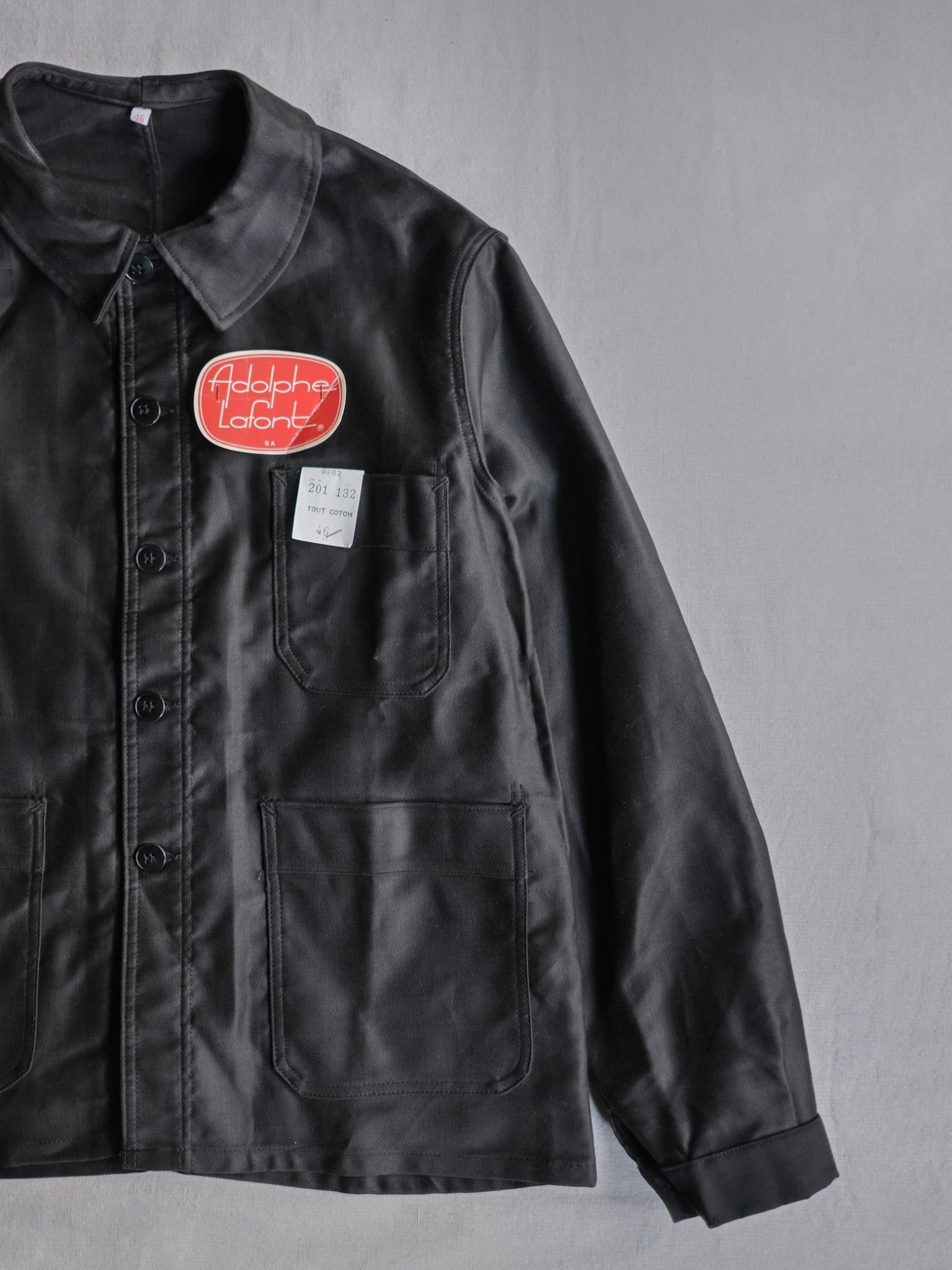 1950’s "Adolphe Lafont" Black Moleskin Work Jacket Deadstock / 法國黑色工作外套