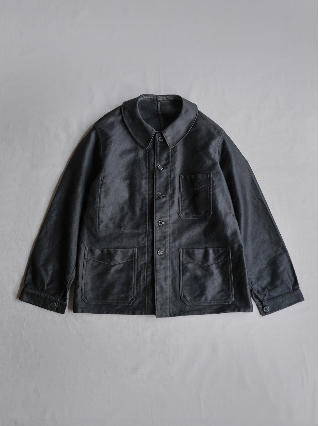 1940’s "PERRERO" French Black Moleskin Work Jacket / 法國黑色工作外套