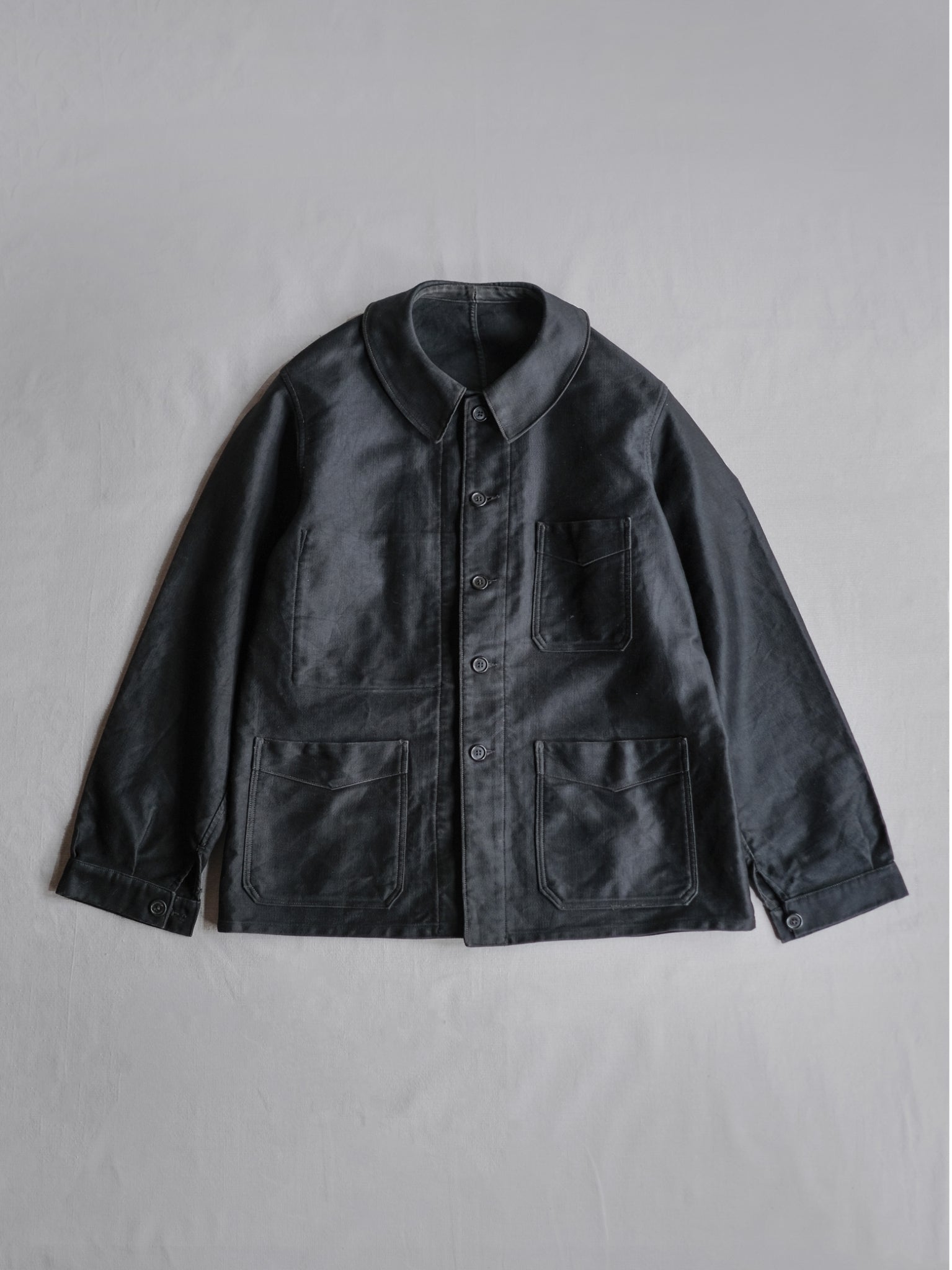 1940’s "PERRERO" French Black Moleskin Work Jacket / 法國黑色工作外套