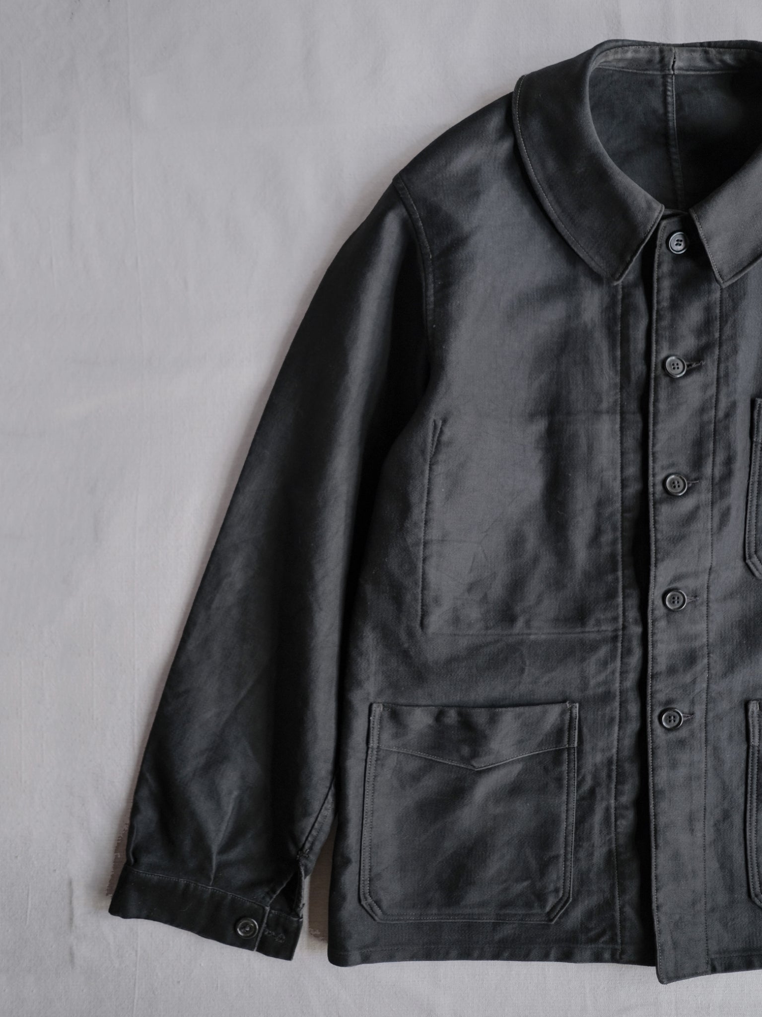 1940’s "PERRERO" French Black Moleskin Work Jacket / 法國黑色工作外套